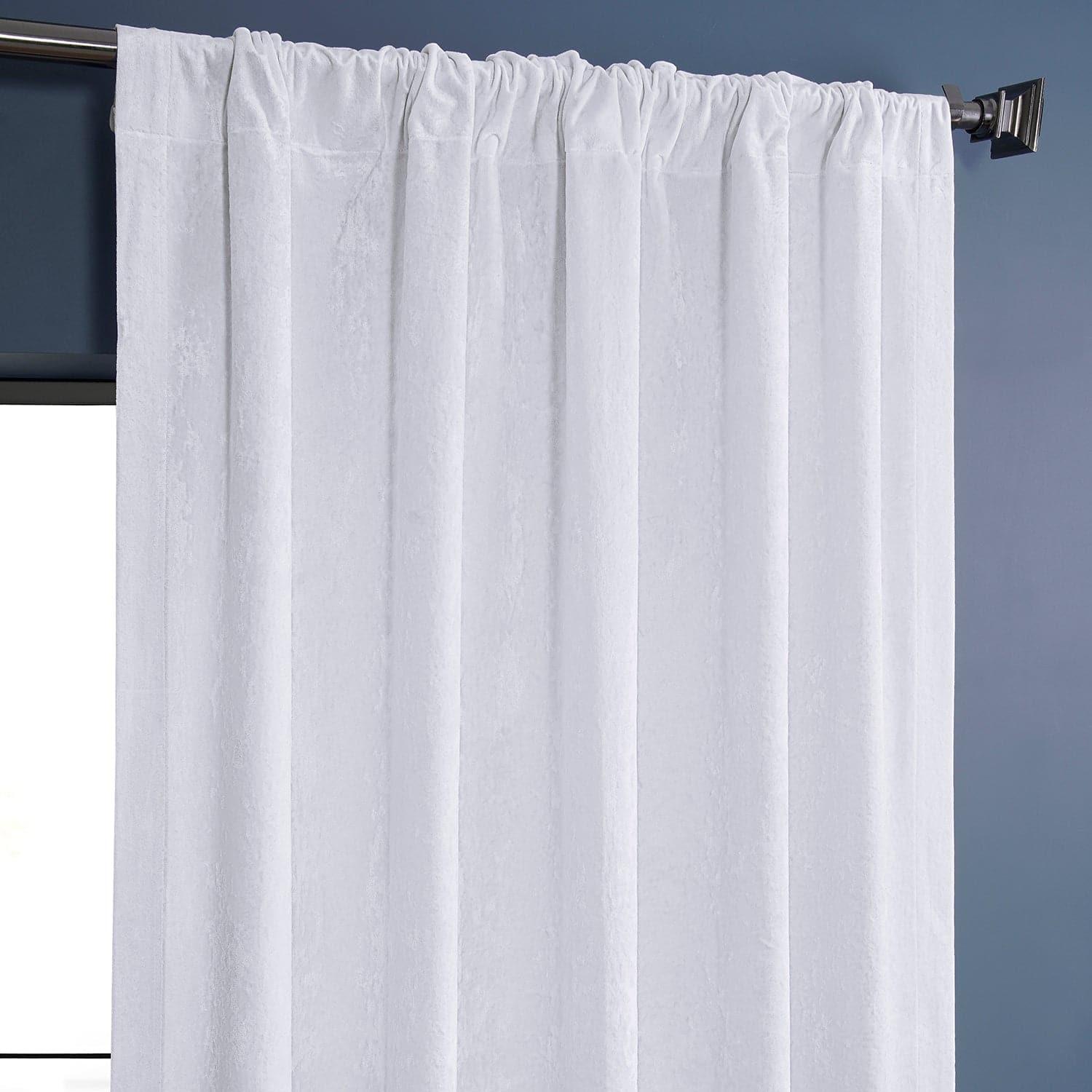 Pearl White Lush Crush Velvet Room Darkening Curtain
