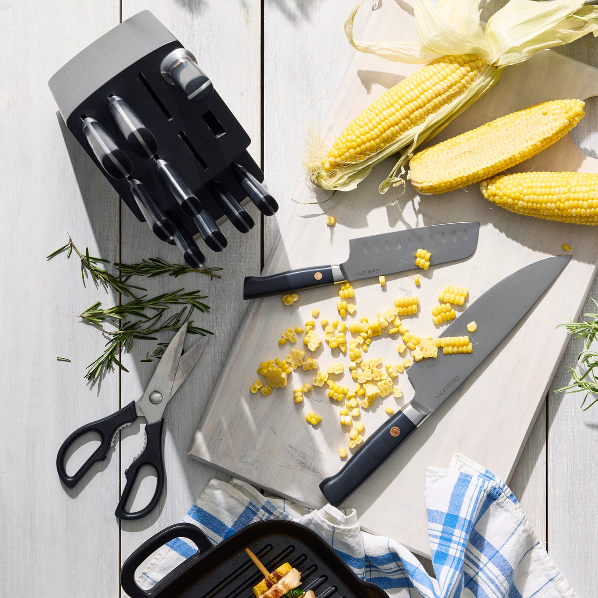 Premium 13-Piece Knife Block Set - High-Quality Kitchen Knives with Wooden Stand for Professional Chefs & Home Cooking | Perfect for Slicing, Dicing, and Food Prep