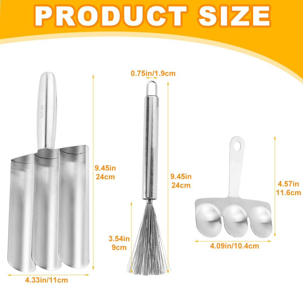 Premium Stainless Steel Triple Ball Maker - Perfect for Meatballs, Shrimp & Veggie Scoops - Durable Kitchen Cooking Tool for Home Chefs & Meal Prep - Ideal for Pasta Dishes, Appetizers & Party Food Preparation