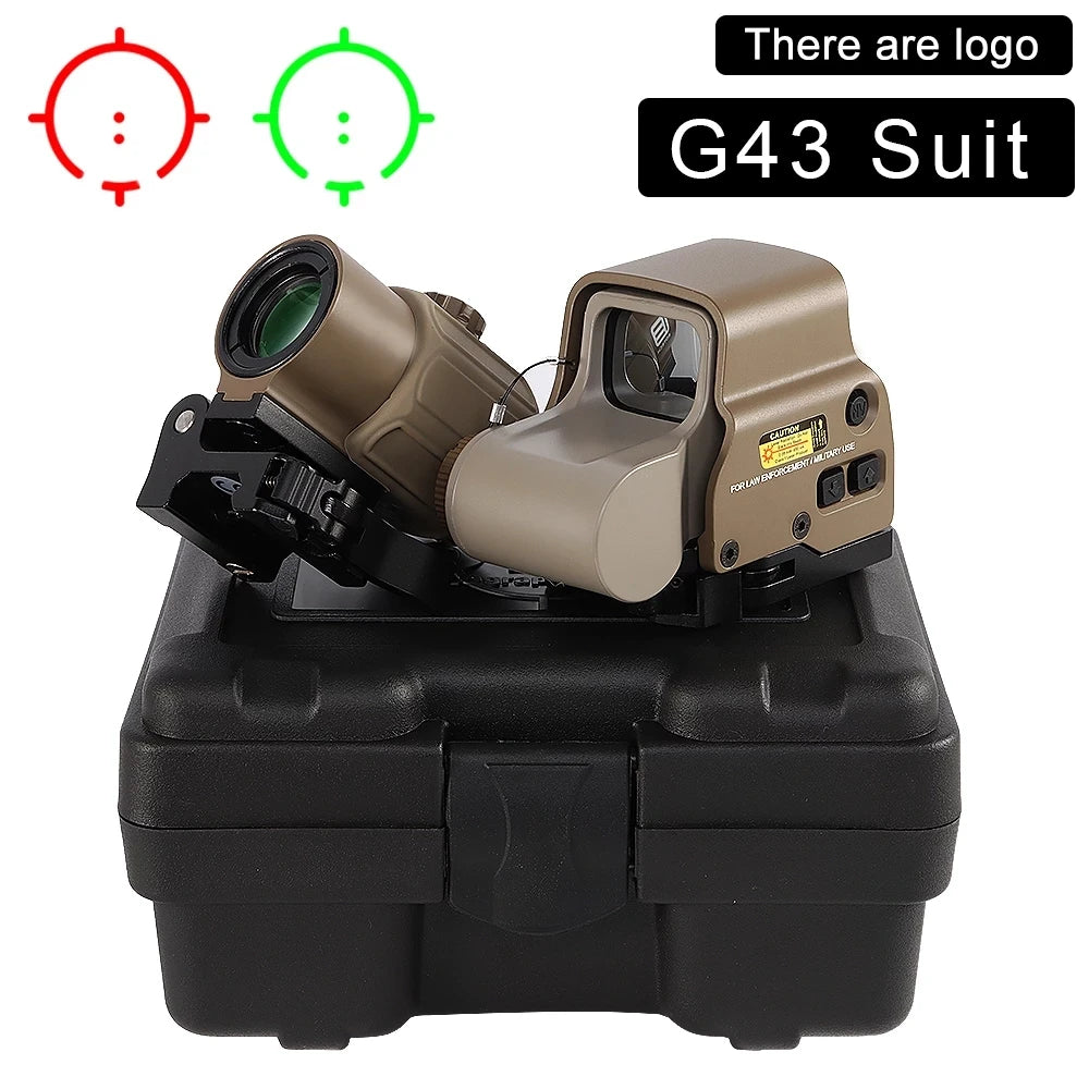 Tactical G33 G43 3X Magnifier Sight Scope & G45 5X Magnifier - Flip to Side Mount for 558 556 553 Holographic Reflex Red Dot Sights - Perfect for Hunting, Shooting Range & Tactical Training