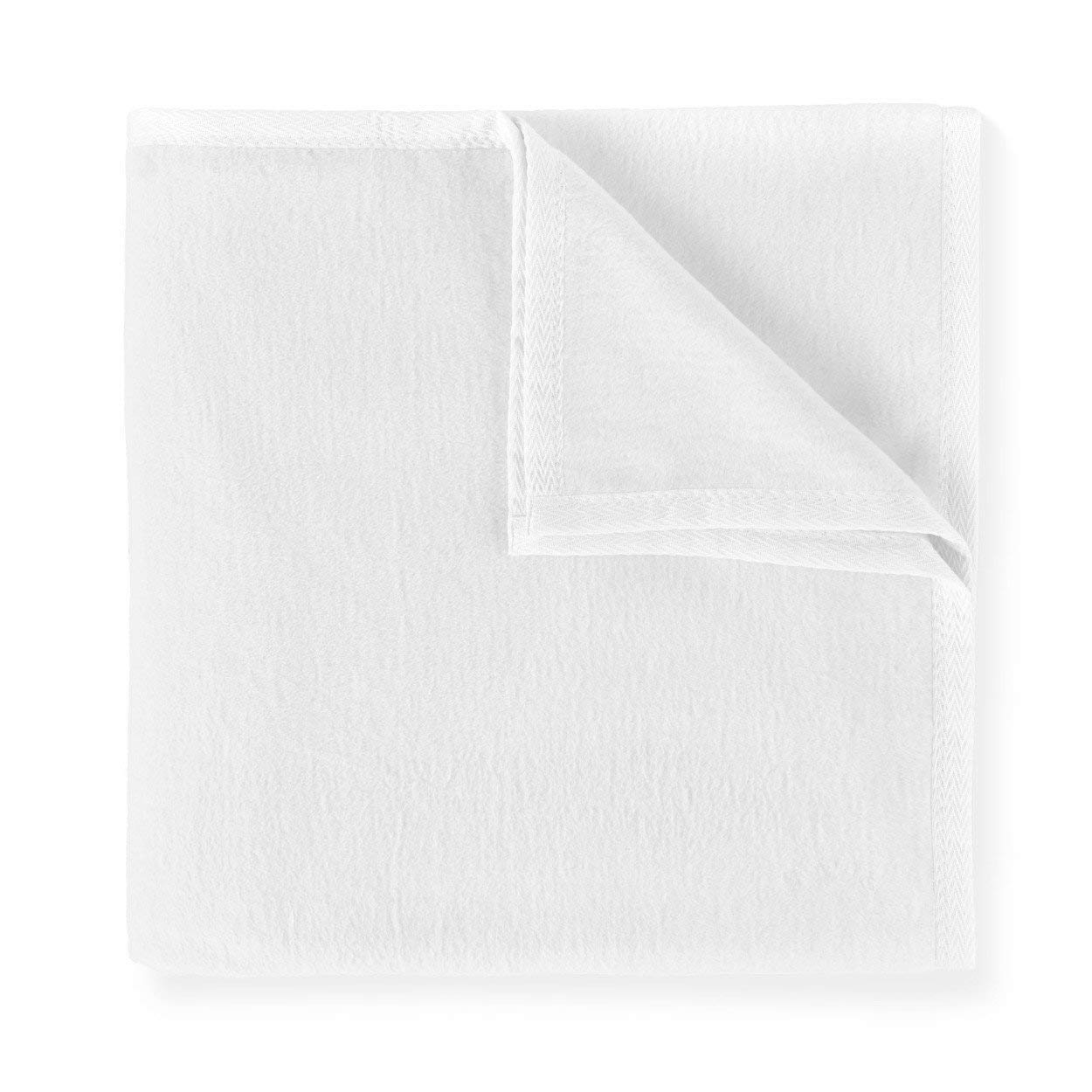Peacock Alley All Seasons Luxury Cotton Blanket - 100% Long Staple Soft Cotton Blanket for Sofa, Bed & Crib - Twin/Twin XL Size, White - Perfect for Home, Office & Travel Use