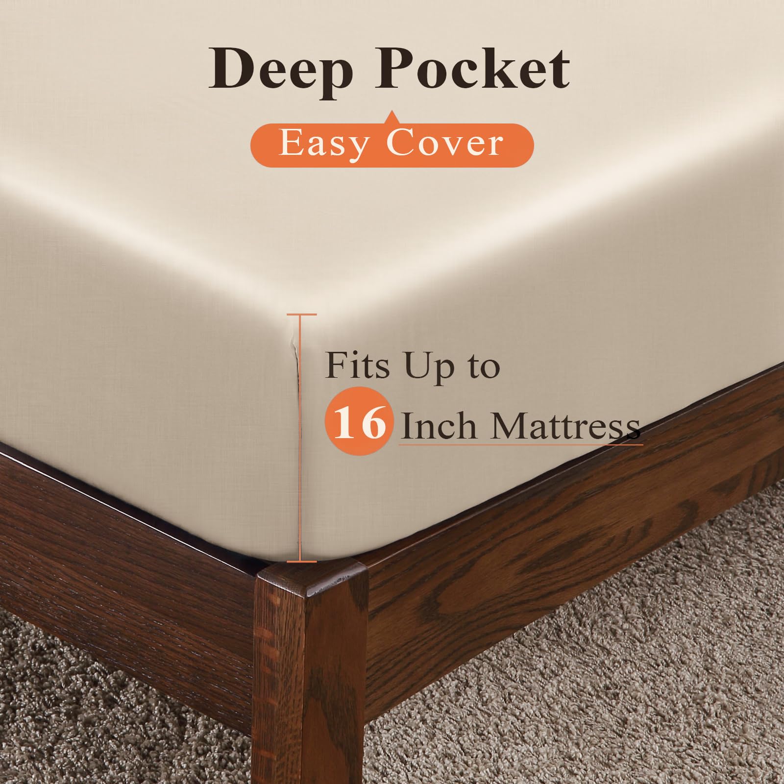 Bamboo Viscose Fitted Sheet Queen Size - 400 Thread Count, 80