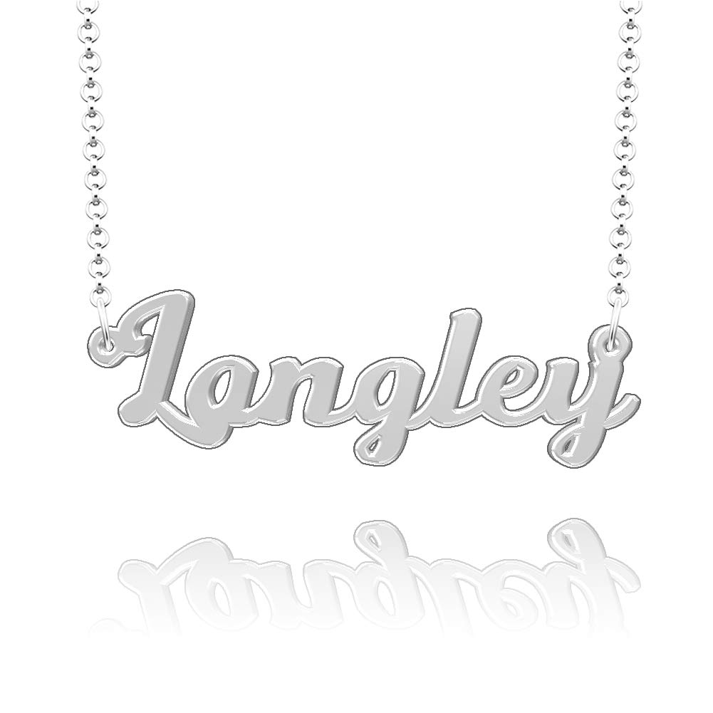 Personalized Last Name Necklace - Custom Nameplate Chain with Script Letter Pendant for Women, Gift for Mom, Wife, Birthday, Anniversary, Valentine's Day