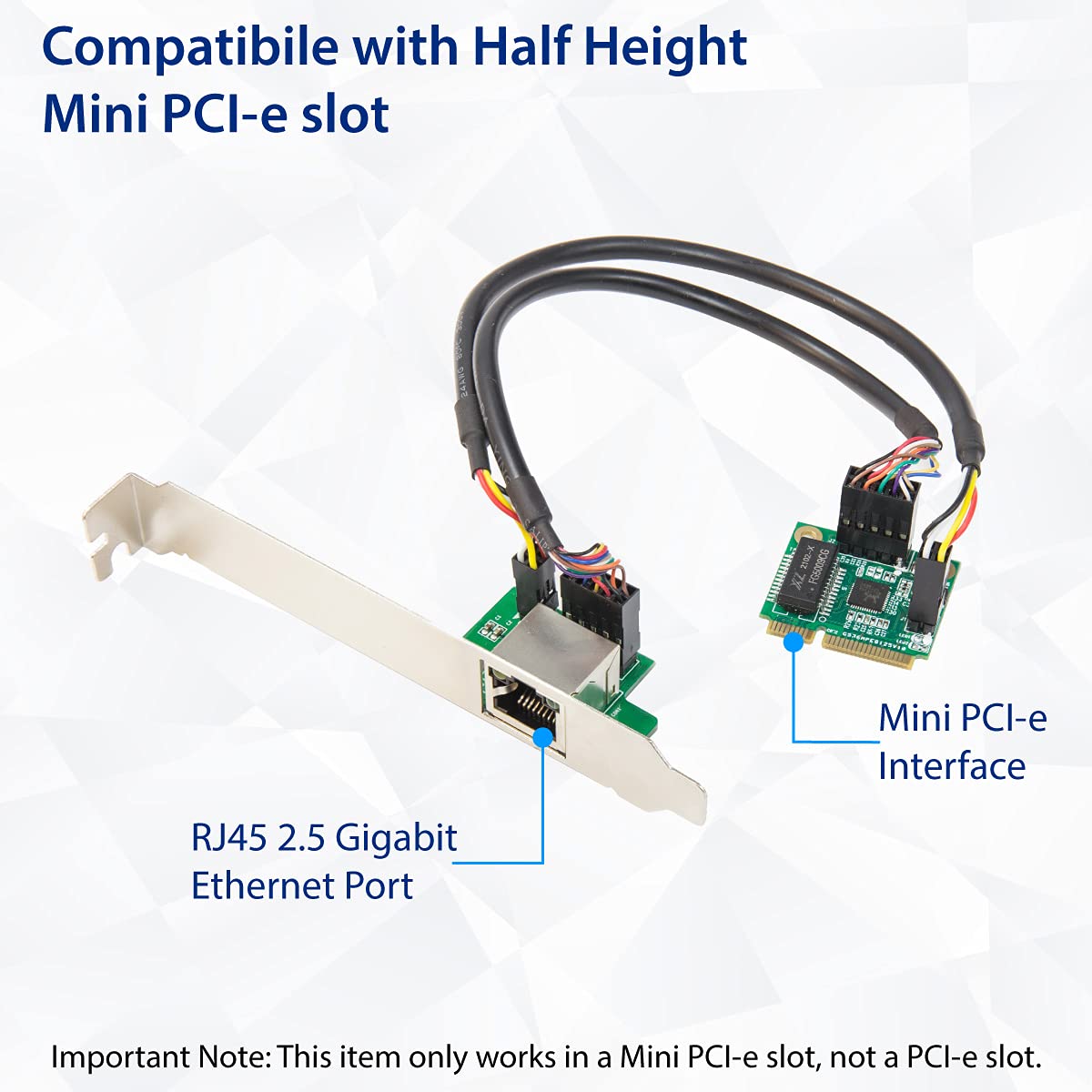 IO CREST 2.5G Ethernet PCI-E Card - 2500Mbps RJ45 LAN Adapter for Desktop PC - Gaming & Streaming