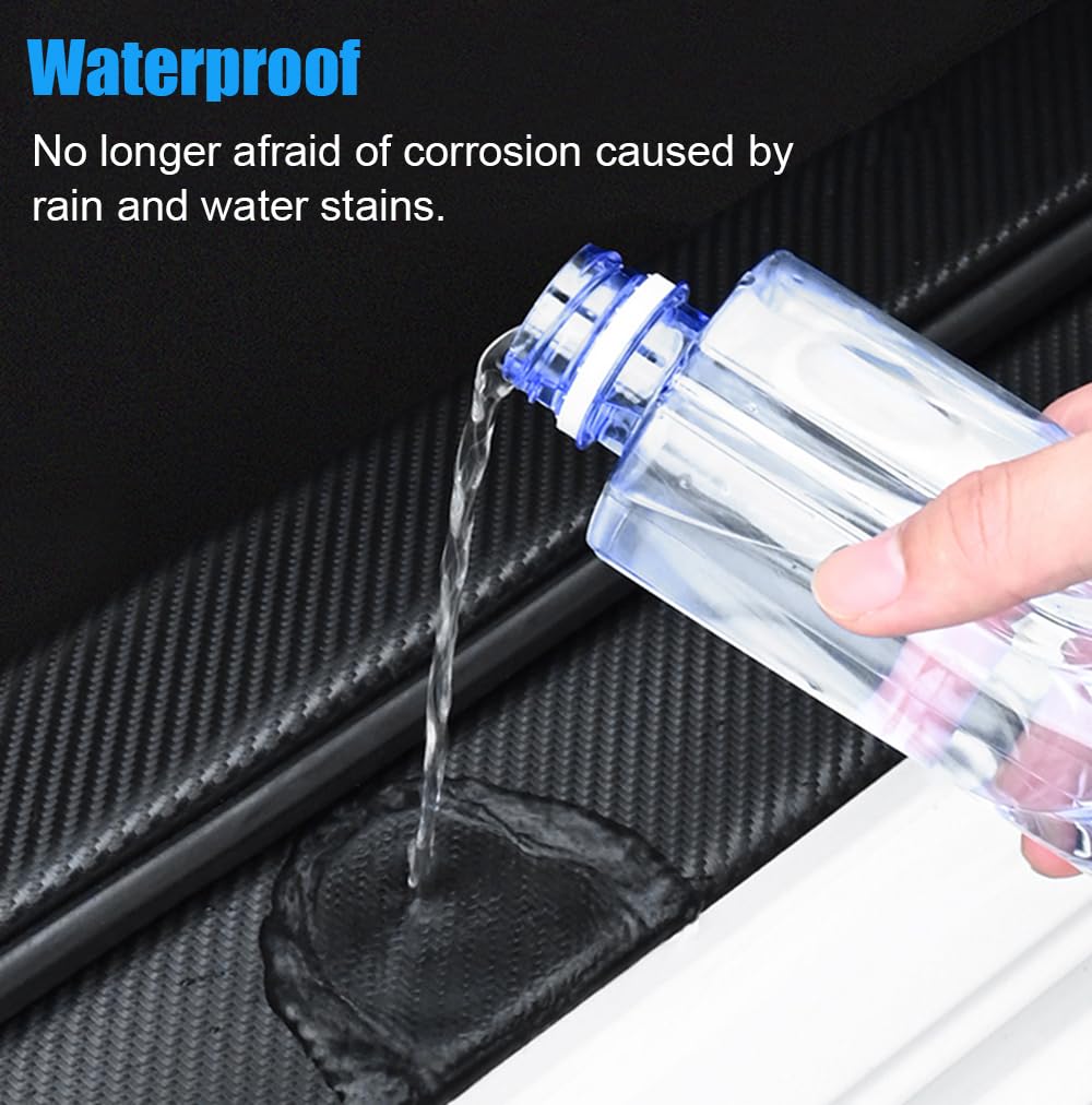 RAM 1500 Car Door Sill Protector - 4PC Carbon Fiber Anti-Scratch for Front/Rear Doors - Interior Upgrade