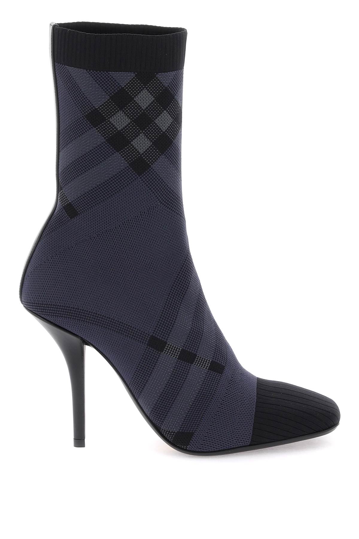 Burberry Check Knit Ankle Boots for Women - Classic Plaid Design, Comfortable & Stylish - Perfect for Fall & Winter Outfits, Office Wear & Casual Occasions