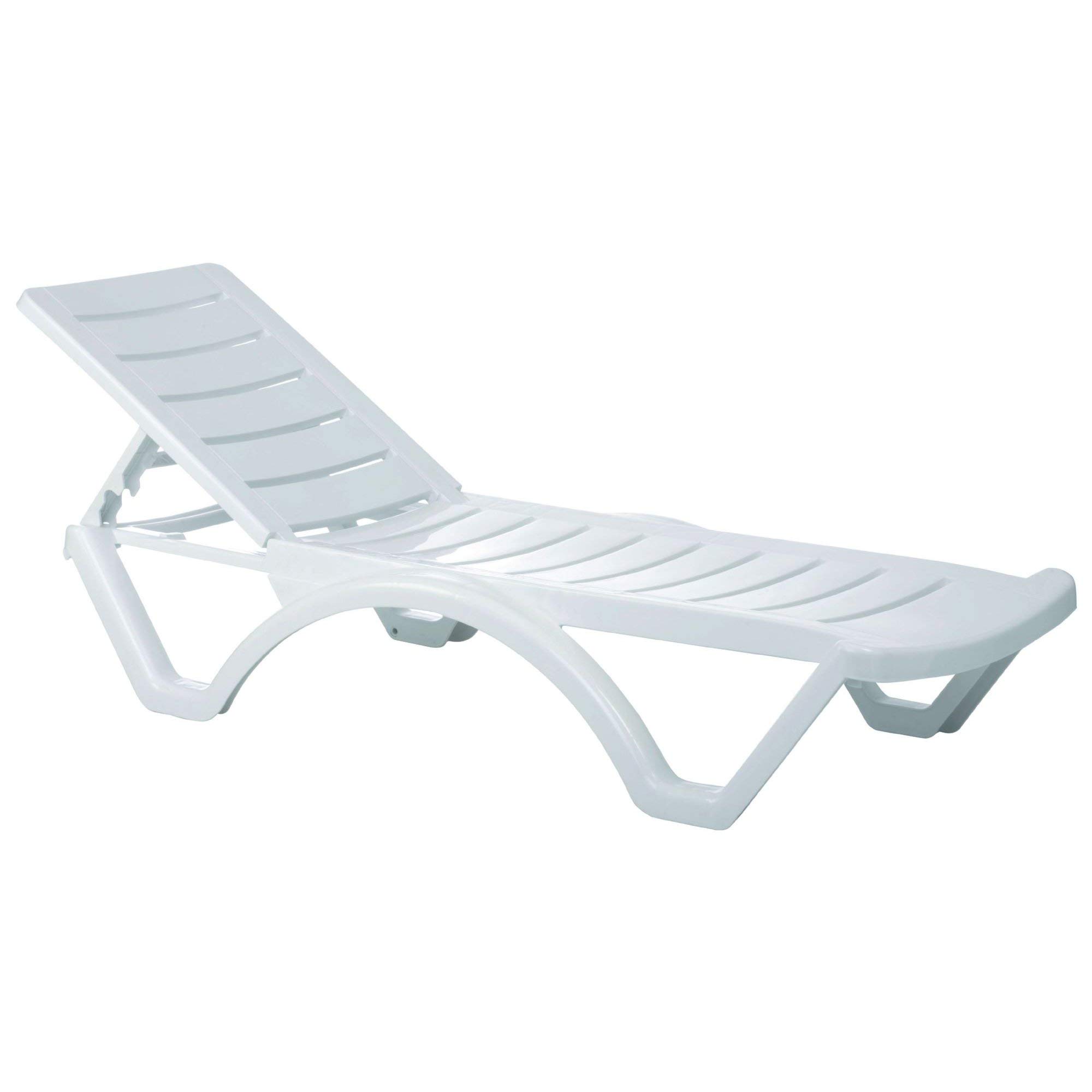 Premium White Stackable Marine-Grade Resin Pool Chaise Lounge Chairs - Set of 4 for Outdoor Patio, Beach & Backyard Relaxation | UV-Resistant & Durable Poolside Furniture