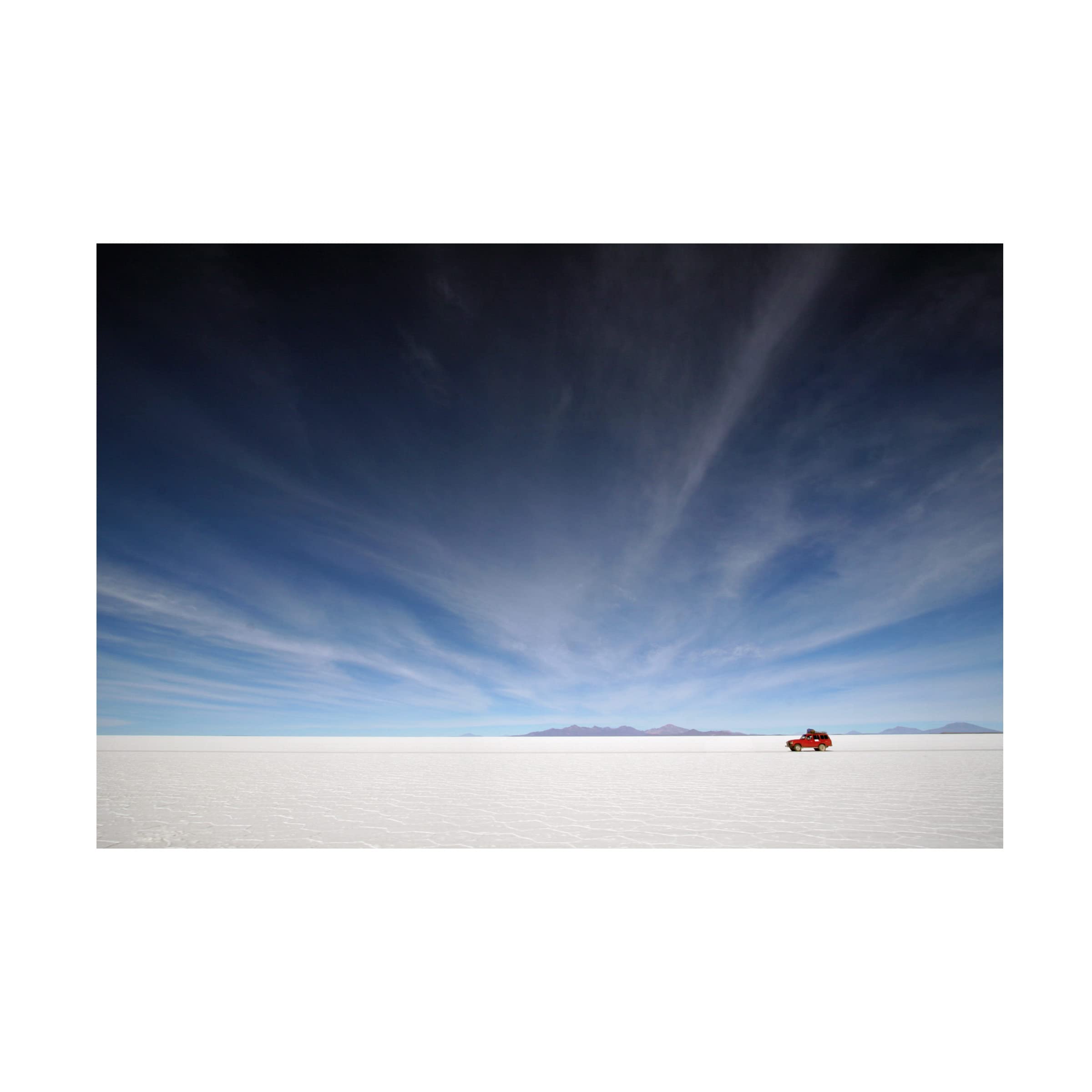 Driving On The Salar Canvas Wall Art by Andre van Huizen - Modern Landscape Painting for Living Room & Office Decor