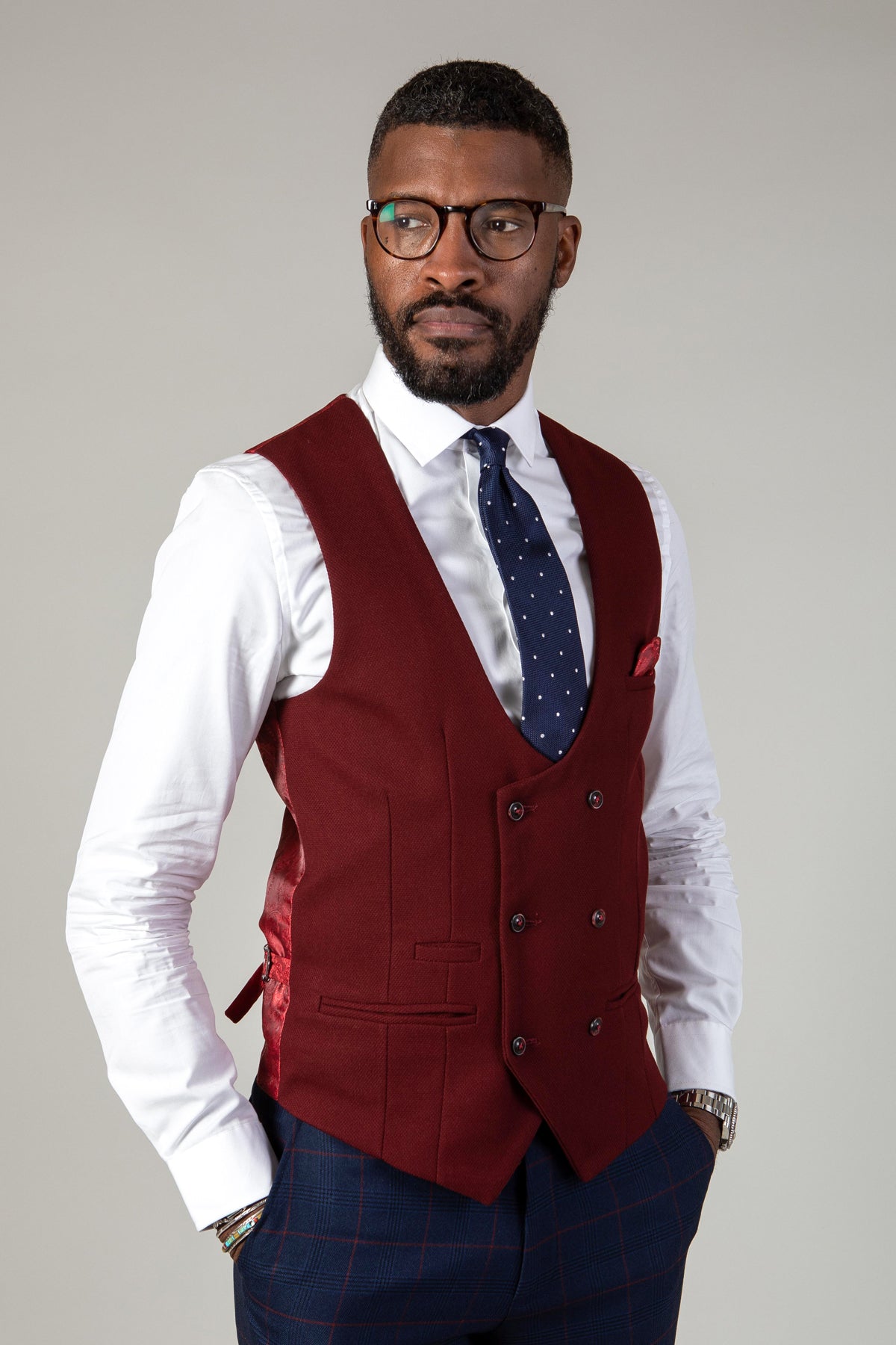 Stylish KELVIN Men's Double Breasted Waistcoat Vest for Formal Wear - Perfect for Weddings, Business Meetings & Cocktail Parties