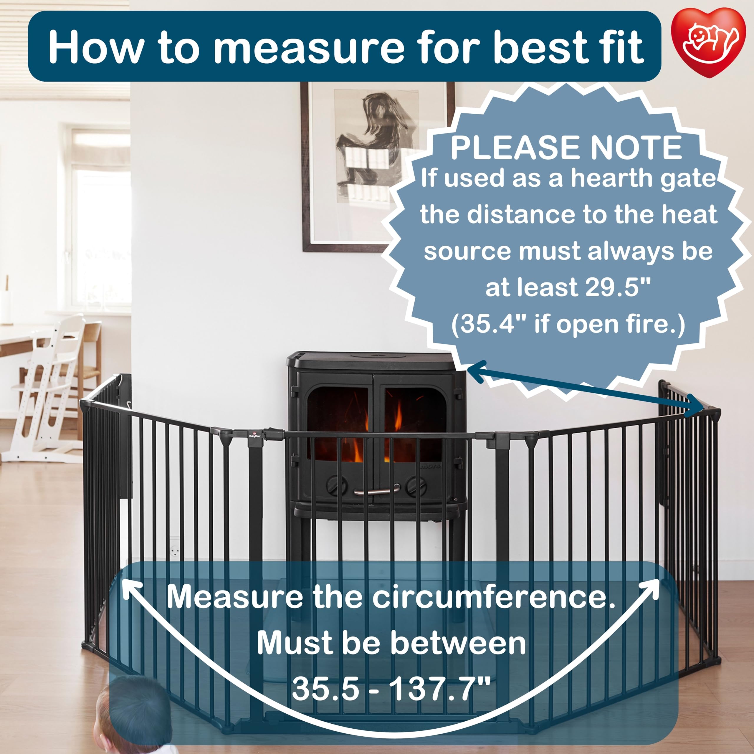 BabyDan Flex XXL Expandable Room Divider & Playpen - Adjustable from 35.4 to 138 Inches - Safe Baby Play Space Barrier - Perfect for Nursery, Living Room & Childproofing Areas - Black