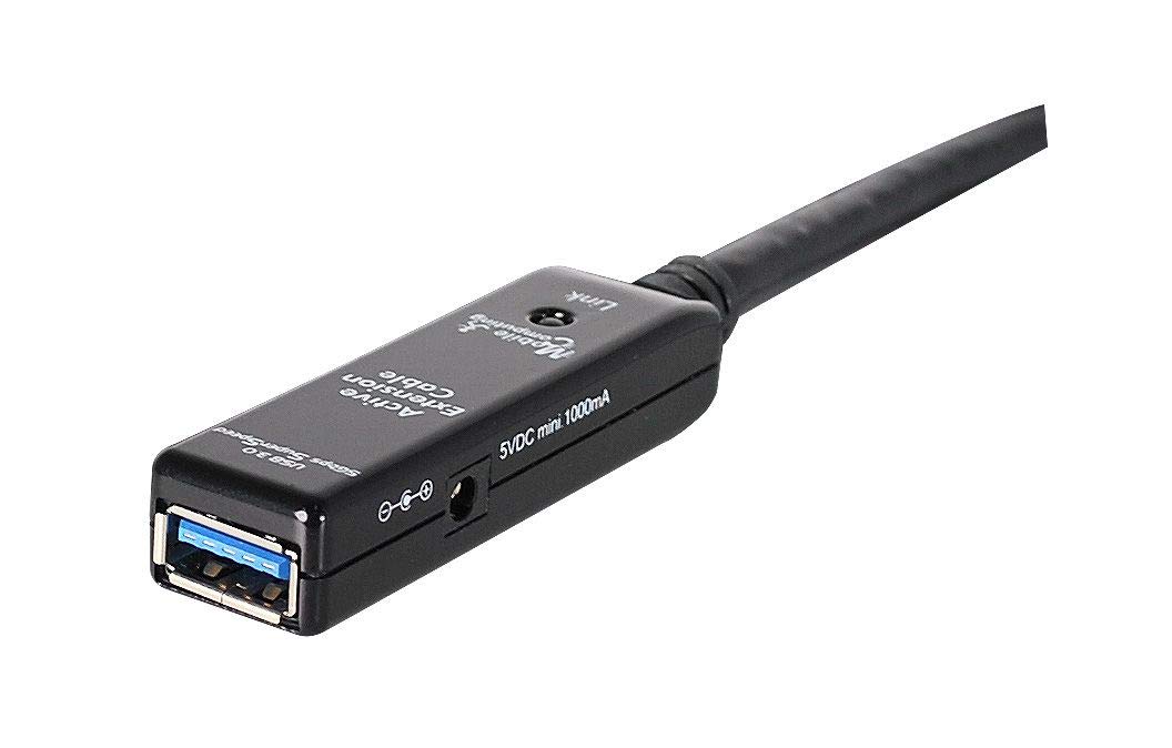 SIIG 15M USB 3.0 Active Extension Cable with Signal Booster - High-Speed Data Transfer for External Hard Drives, Flash Drives, Printers, VR Headsets & Cameras - Perfect for Home Office, Gaming & Professional Workstations (JU-CB0711-S1)