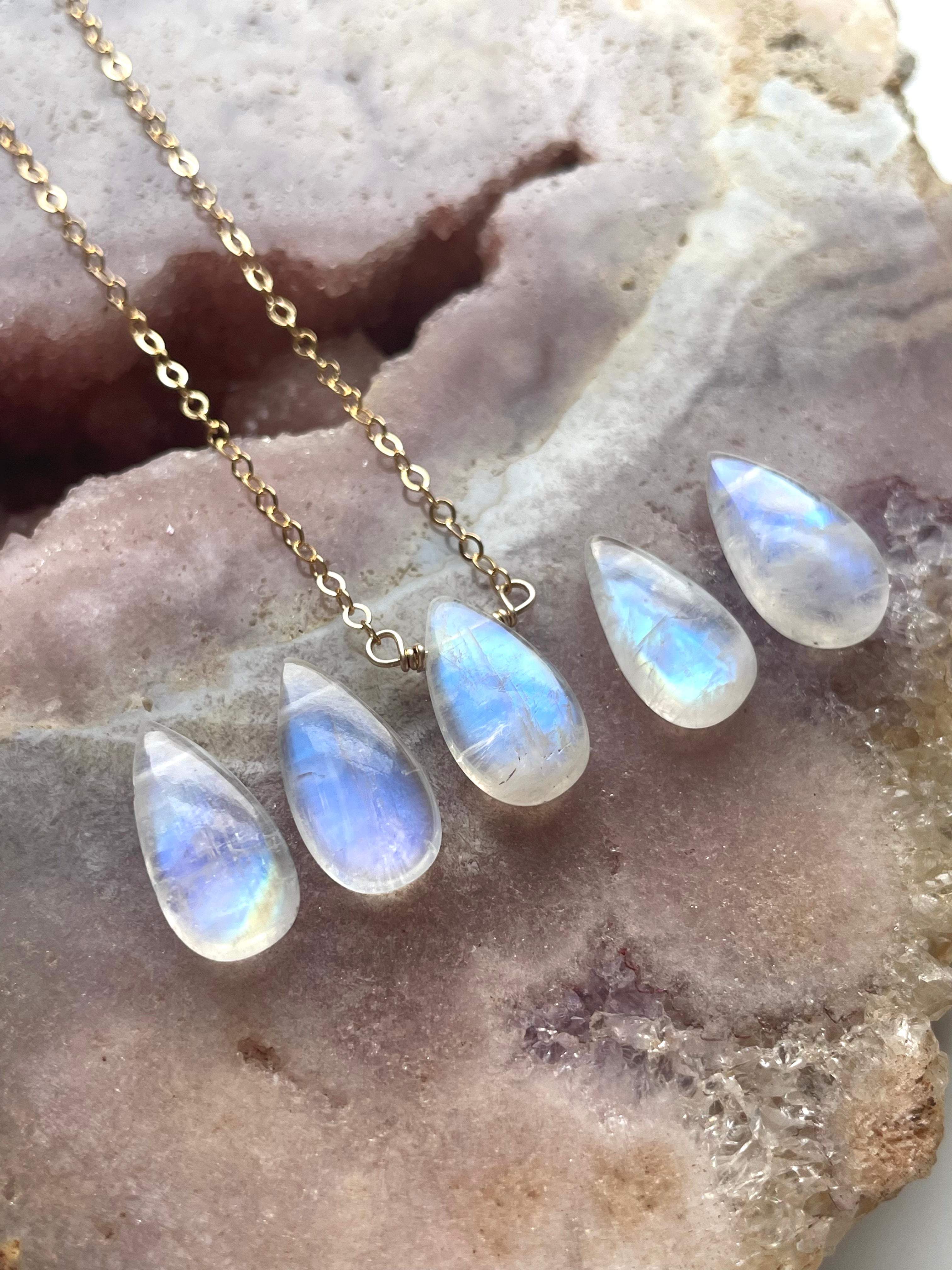 Tiny Rainbow Moonstone Pendant Necklace - Sterling Silver or Gold Filled - Elegant Boho Jewelry for Women, Perfect for Everyday Wear & Special Occasions