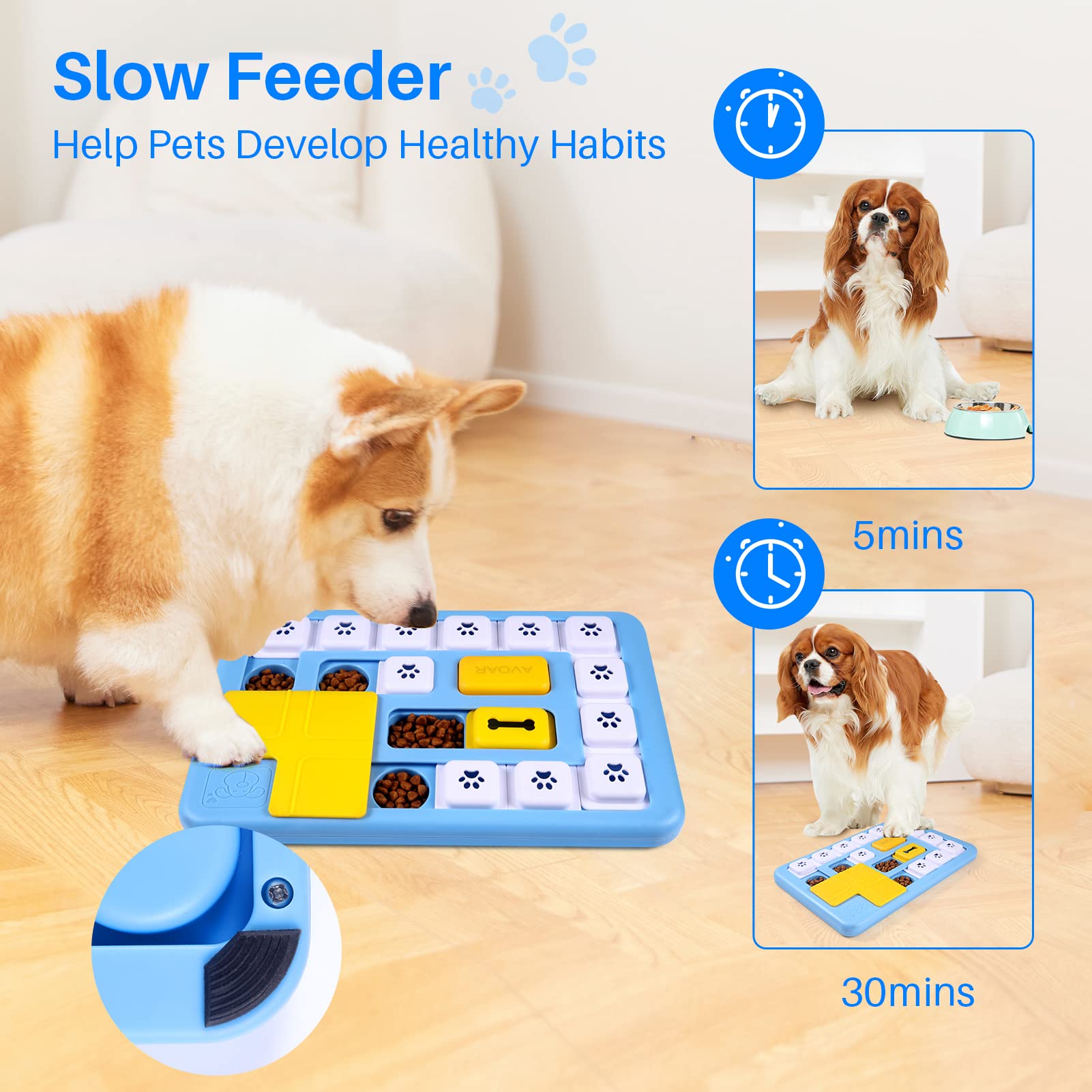 Interactive Dog Puzzle Toys for Large, Medium & Small Dogs - Squeaky Mental Stimulation Toys for Smart Puppies & Adult Dogs - Training Enrichment Toys for Indoor Play, Crate Time & Anxiety Relief