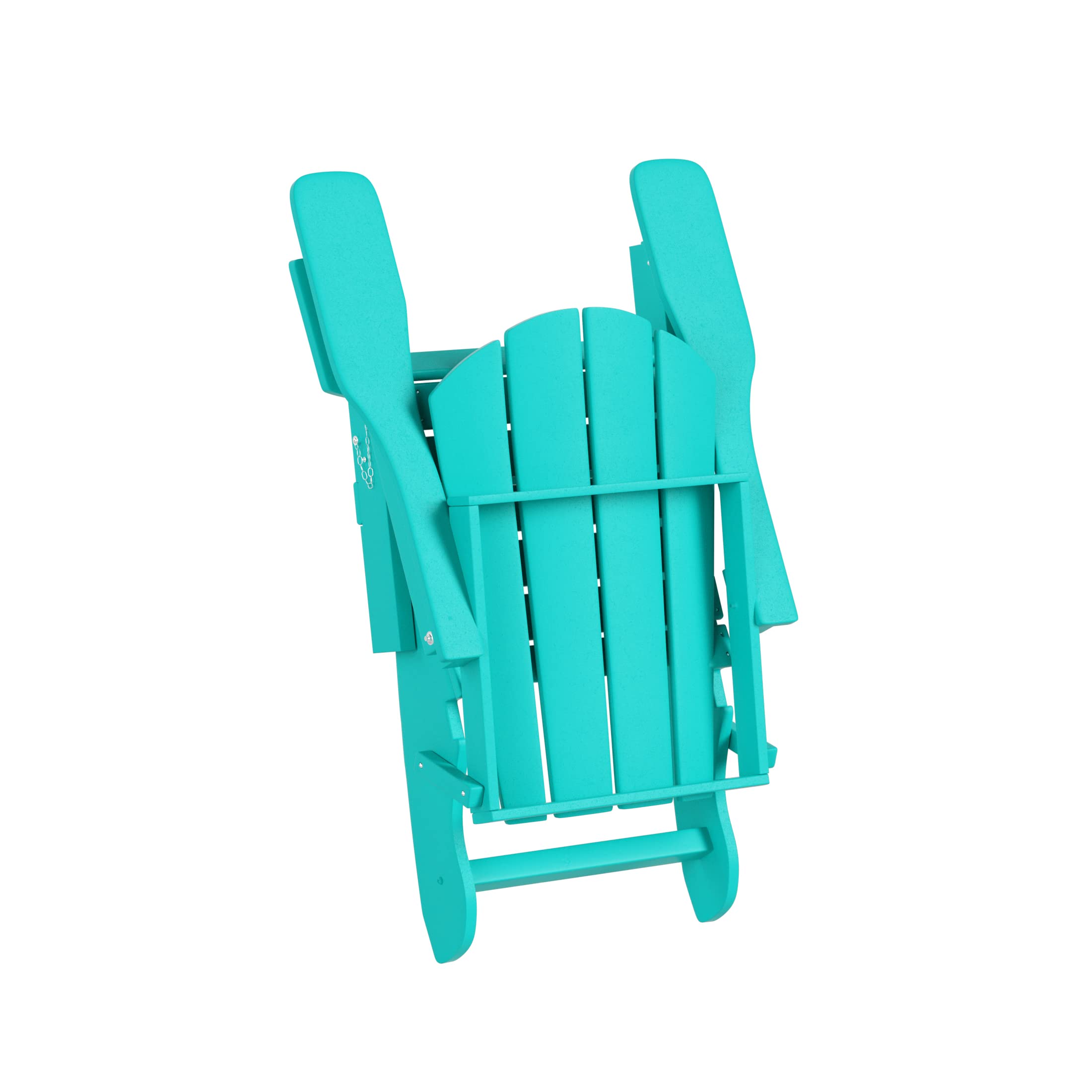 WO Home Furniture 2-Piece Adirondack Chair Set with Side Table - Outdoor Folding Chairs Weatherproof & UV Resistant for Patio, Garden, Camping, Beach, Backyard (Turquoise) - Perfect for Relaxing, Sunbathing and Outdoor Gatherings