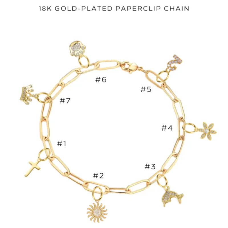 Stylish Charm Bracelet with Assorted Charms - Adjustable Silver-Tone Jewelry for Women & Teens - Perfect for Gifts, Parties & Everyday Wear
