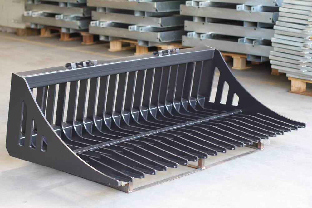 Heavy Duty Skid Steer Rock Bucket & Skeleton Grapple Attachment - 72