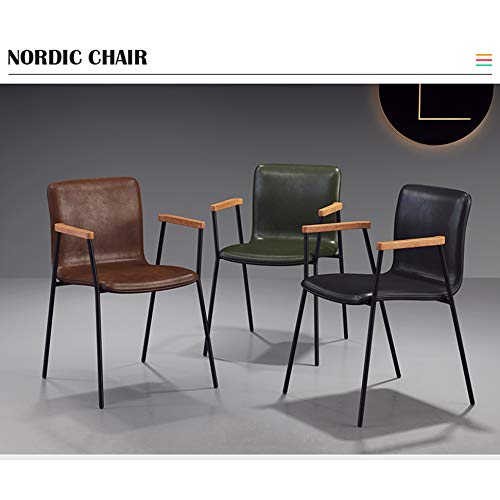 Premium PU Leather Dining Chair - Ergonomic Bar Stool with Metal & Wooden Legs for Home, Restaurant & Fast Food Shop | Comfortable & Durable for Daily Use, Dining & Leisure