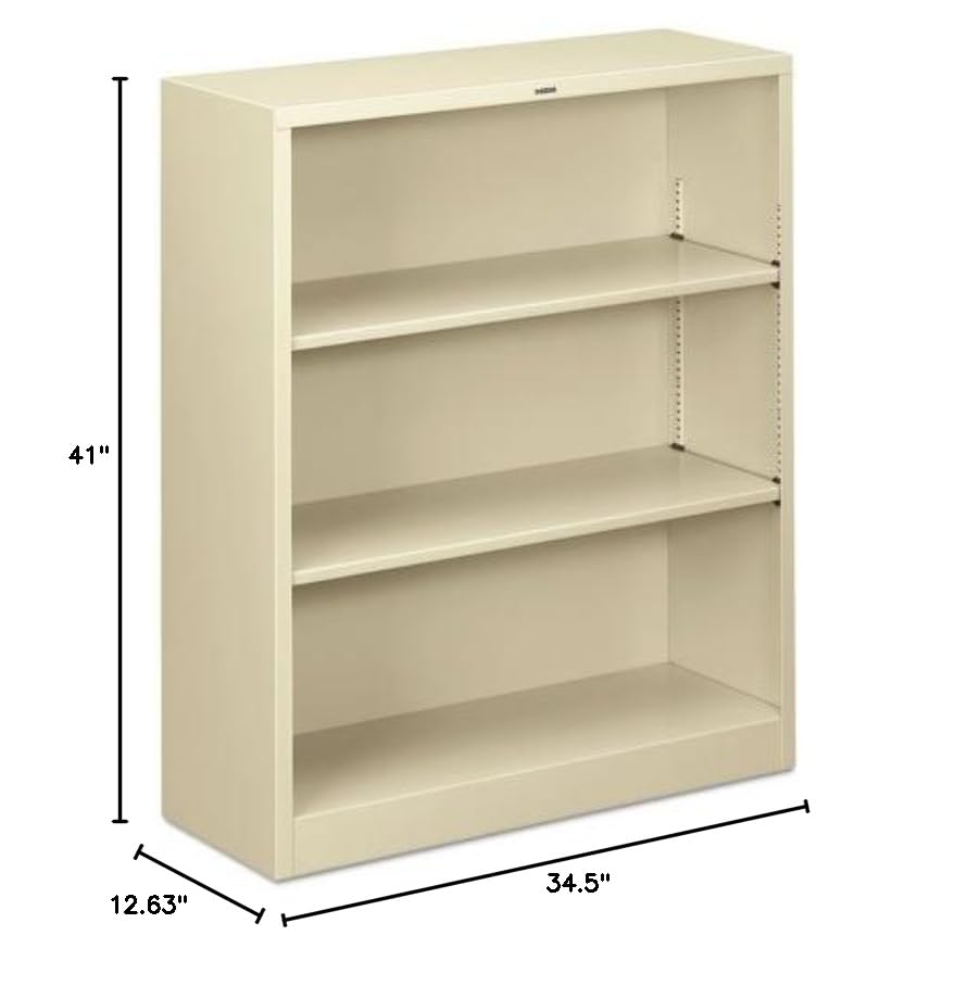 HON Metal Bookcase - 5-Shelf Storage Organizer for Office, Home & Library | Heavy Duty Steel Book Shelf for Books, Files & Decor | Space-Saving Design for Small Rooms & Apartments