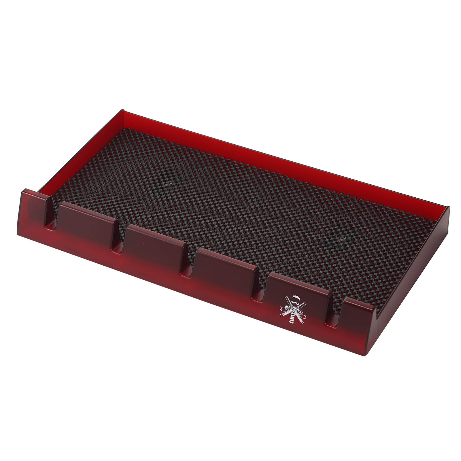 Professional Barber Clipper Tray - Anti-Slip Salon Organizer with 5 Slots for Hair Trimmers, Razors & Styling Tools | Durable Hairdresser Tool Box for Salon, Home & Travel Use