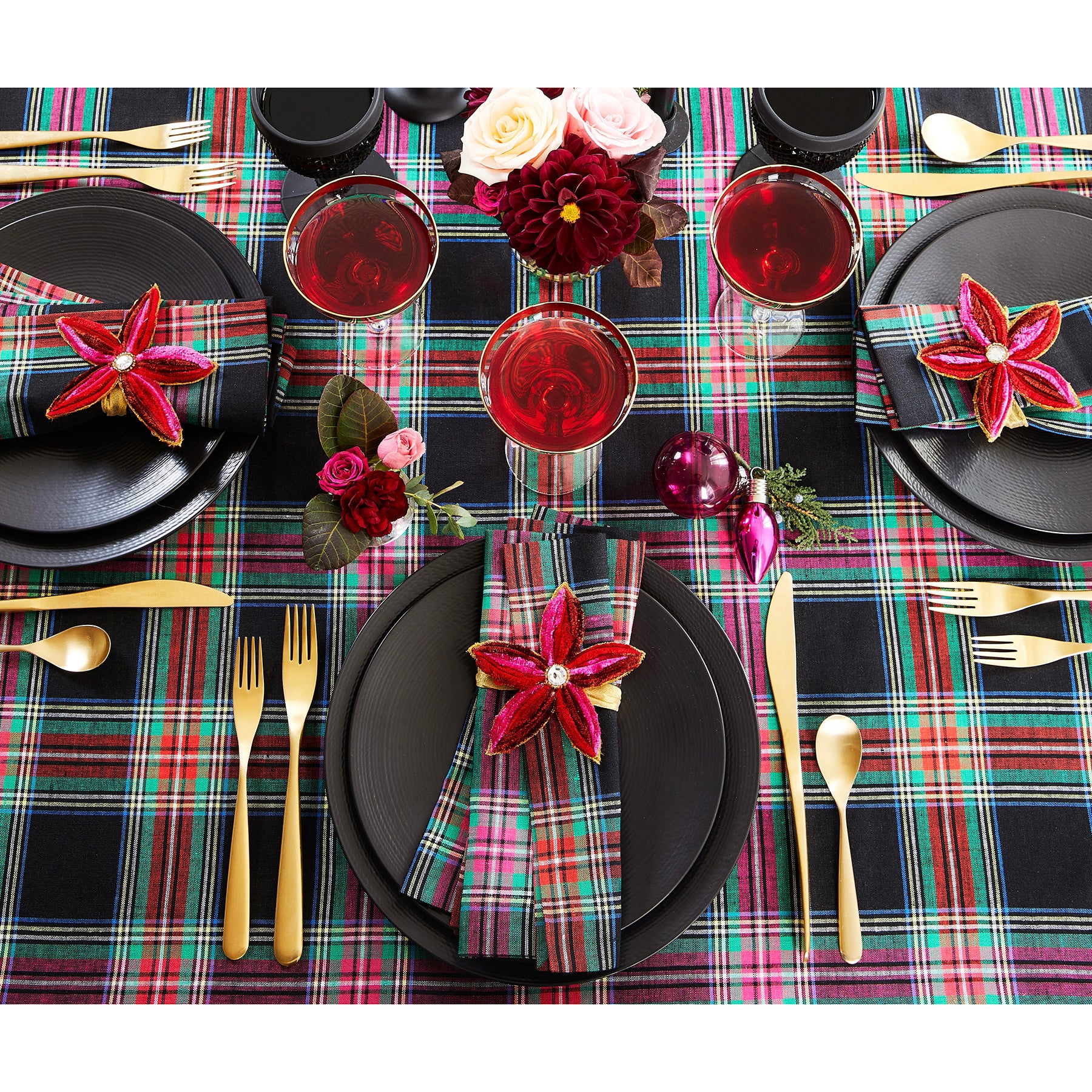 Stylish Jewel Plaid Table Throw - Soft & Durable Table Cover for Dining Room, Kitchen, or Outdoor Picnics - Perfect for Holidays & Home Decor