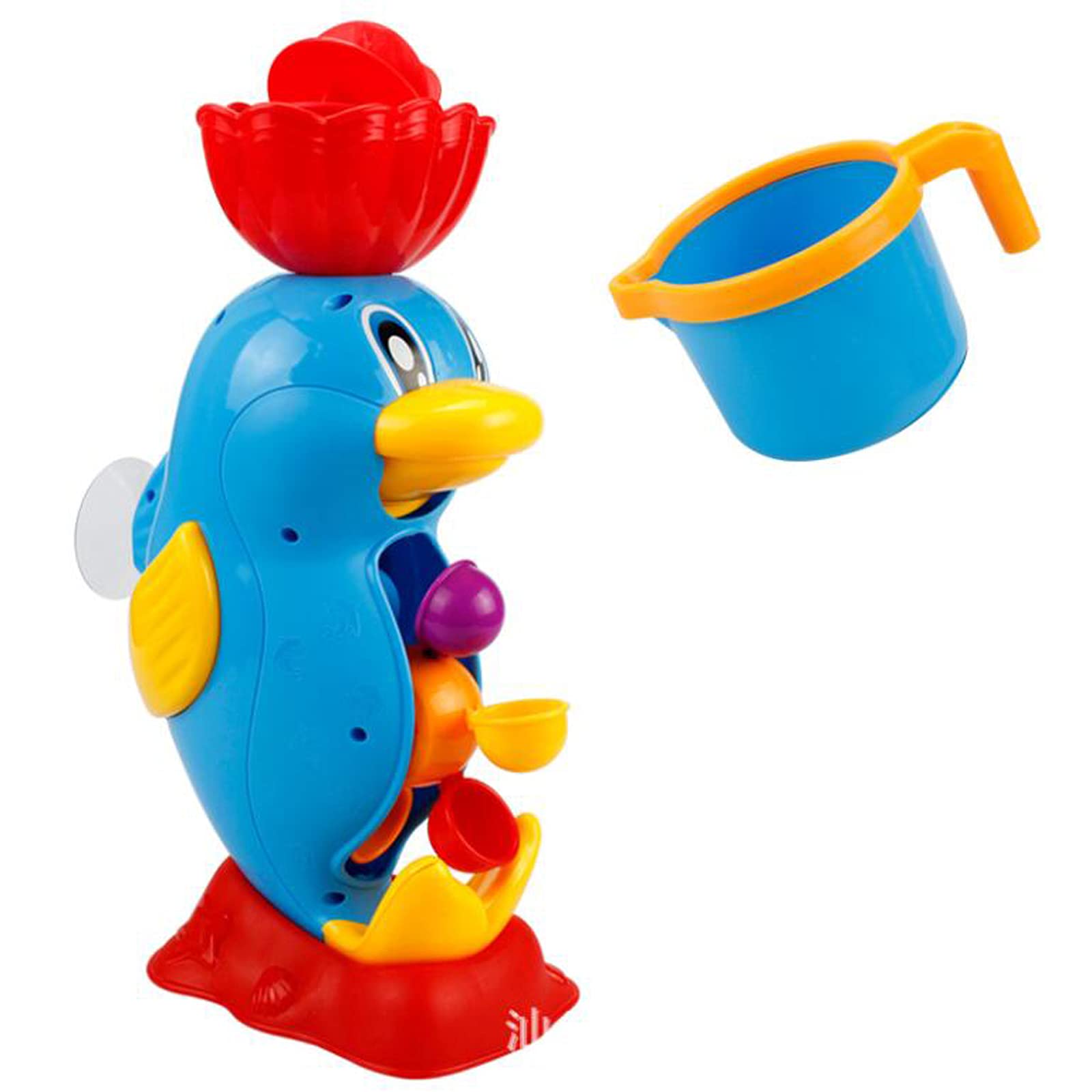GYAN Kids Bath Toys Set - Cute Yellow Duck, Waterwheel Elephant & Baby Faucet Water Spray Tool for Toddlers | Fun Shower Time Learning & Sensory Play | Perfect Gift for Boys & Girls (Seal Design)