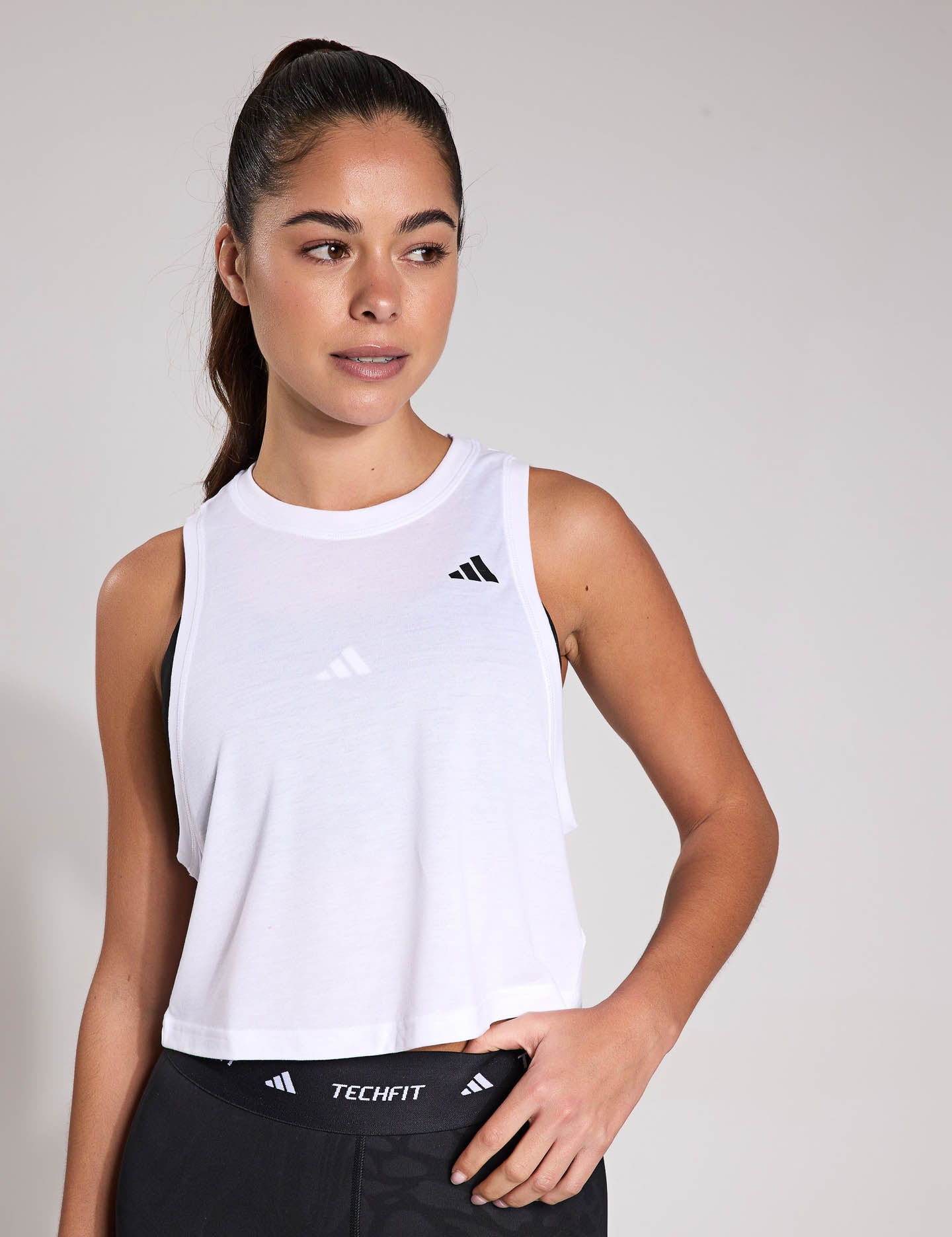 Train Essentials Boxy Workout Tank Top for Women - White | Gym, Yoga & Running Activewear