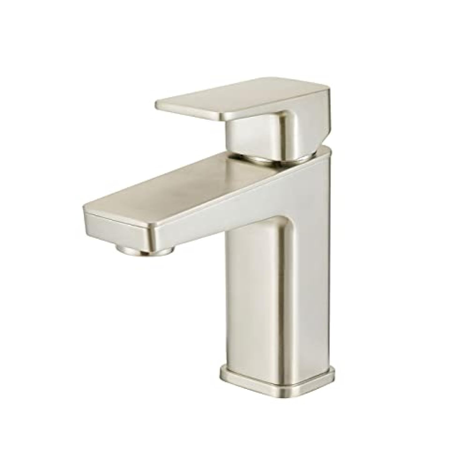 Loch & Lomond NG544-EJBN Single Hole Bathroom Faucet with Pop Up Drain - Modern Single Handle Sink Faucet in Brushed Nickel - Optional Deck Plate - Perfect for Bathroom Vanity, Powder Room, and Guest Bath Sink Upgrades