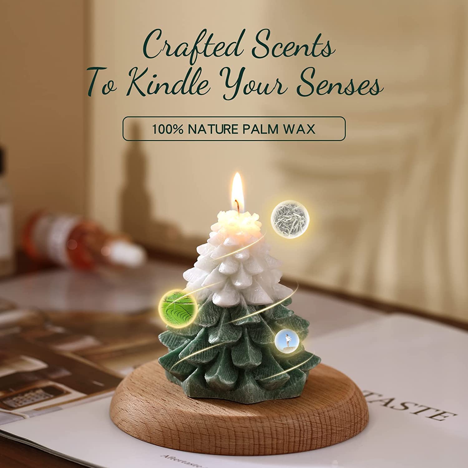 Christmas Scented Candles Gift Set - 2 Pack Tree Shaped Soy Wax Candles for Holiday Decor & Gifts