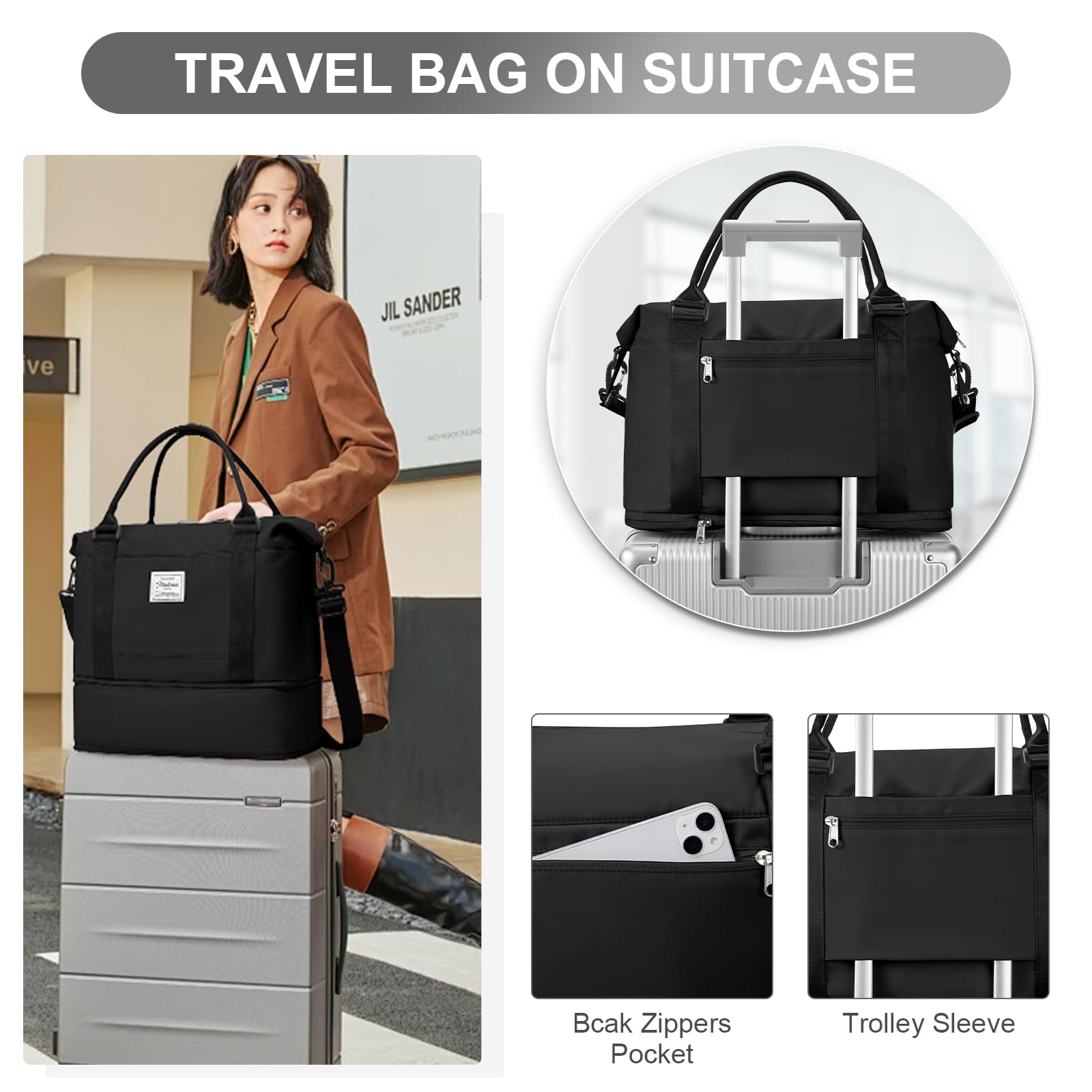 Best Travel Duffel Bag for Women - Lightweight Sports Tote & Gym Bag with Shoulder Strap - Perfect for Weekend Getaways, Overnight Trips & Workout Sessions