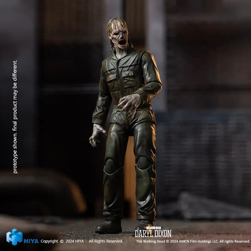 PRE ORDER - 1/18 Scale HIYA 4-Inch Action Figure: The Walking Dead Daryl Dixon Dark Eyes Walker Collectible - Perfect for Display, Gift Giving & The Walking Dead Fans Collection