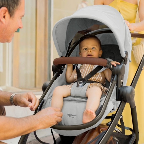 Maxi Cosi Zelia2 Luxe+ 5-in-1 Travel System with Mico Luxe+ Infant Car Seat - Convertible Stroller & Baby Carrier for Newborns to Toddlers - Perfect for Travel, Shopping & Daily Outings