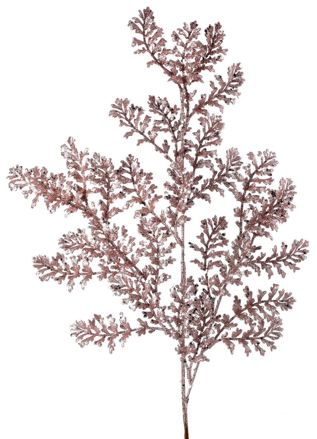 24-Pack Blush Pink Glitter Wild Fern Spray - Artificial Greenery for Wedding Decor, Party Centerpieces, Home & Event Styling