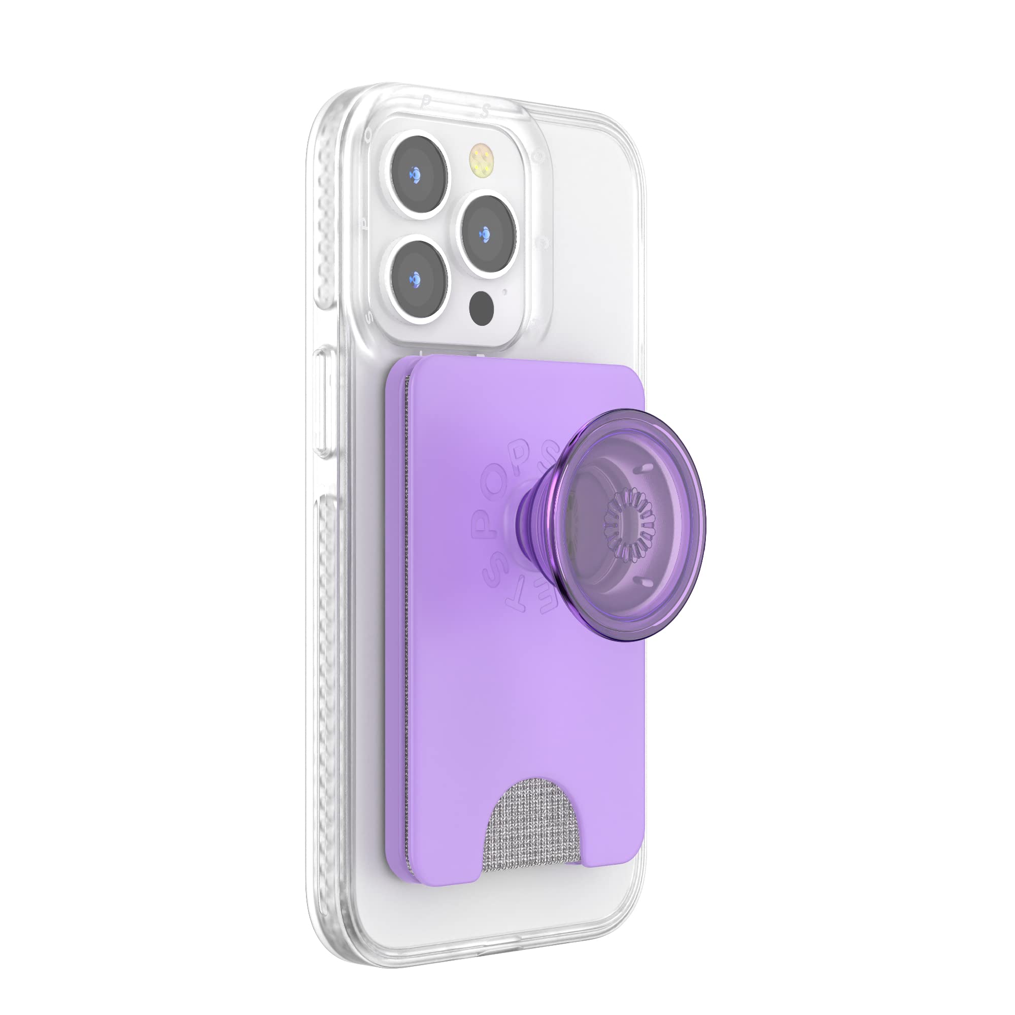 PopSockets Expanding Grip Phone Wallet - MagSafe & Wireless Charging Compatible Card Holder for iPhone (Lavender) | Perfect for Travel, Commuting & Hands-Free Use
