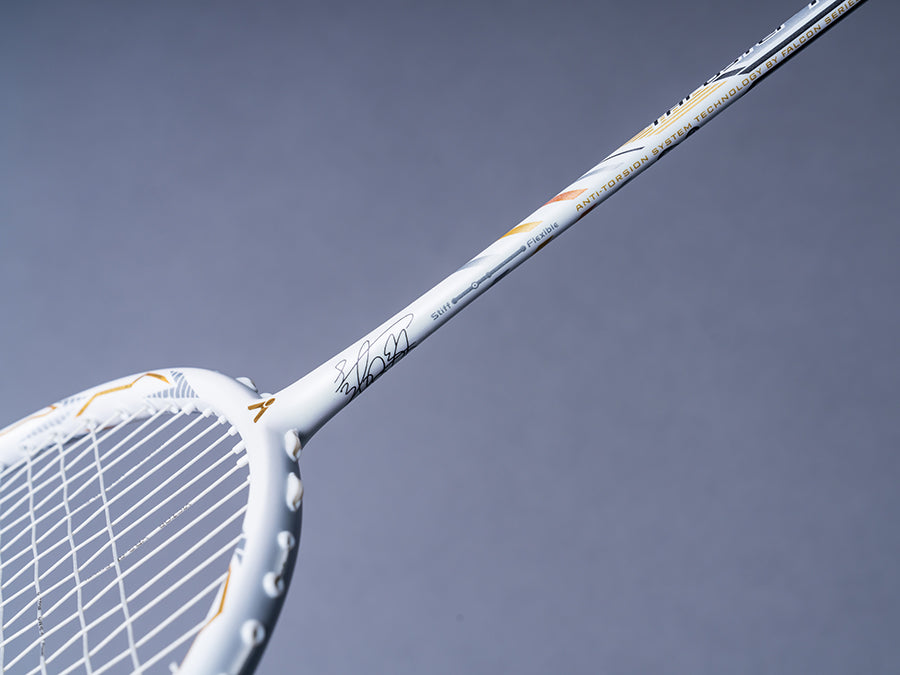 Victor Thruster K Falcon Claw LTD TK FC LTD A Badminton Racket [White] - Professional Tournament Grade Shuttlecock Racket for Competitive Play & Training