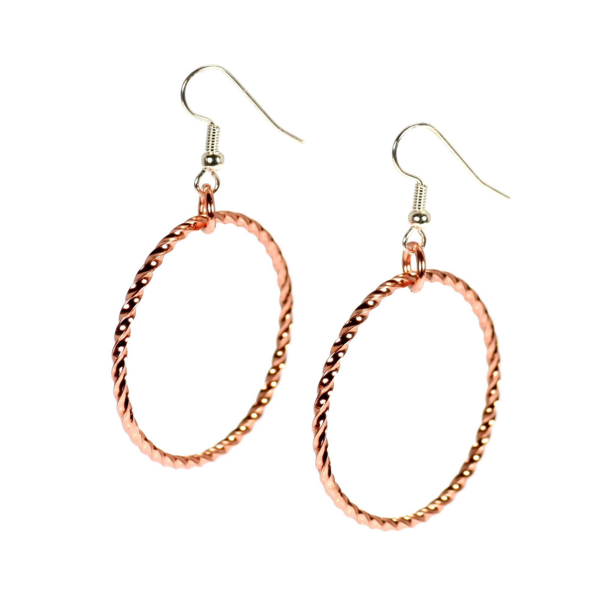 Handmade Twisted Copper Hoop Earrings for Women - Anti-Tarnish Hypoallergenic Jewelry - Perfect for Everyday Wear, Parties & Gifts