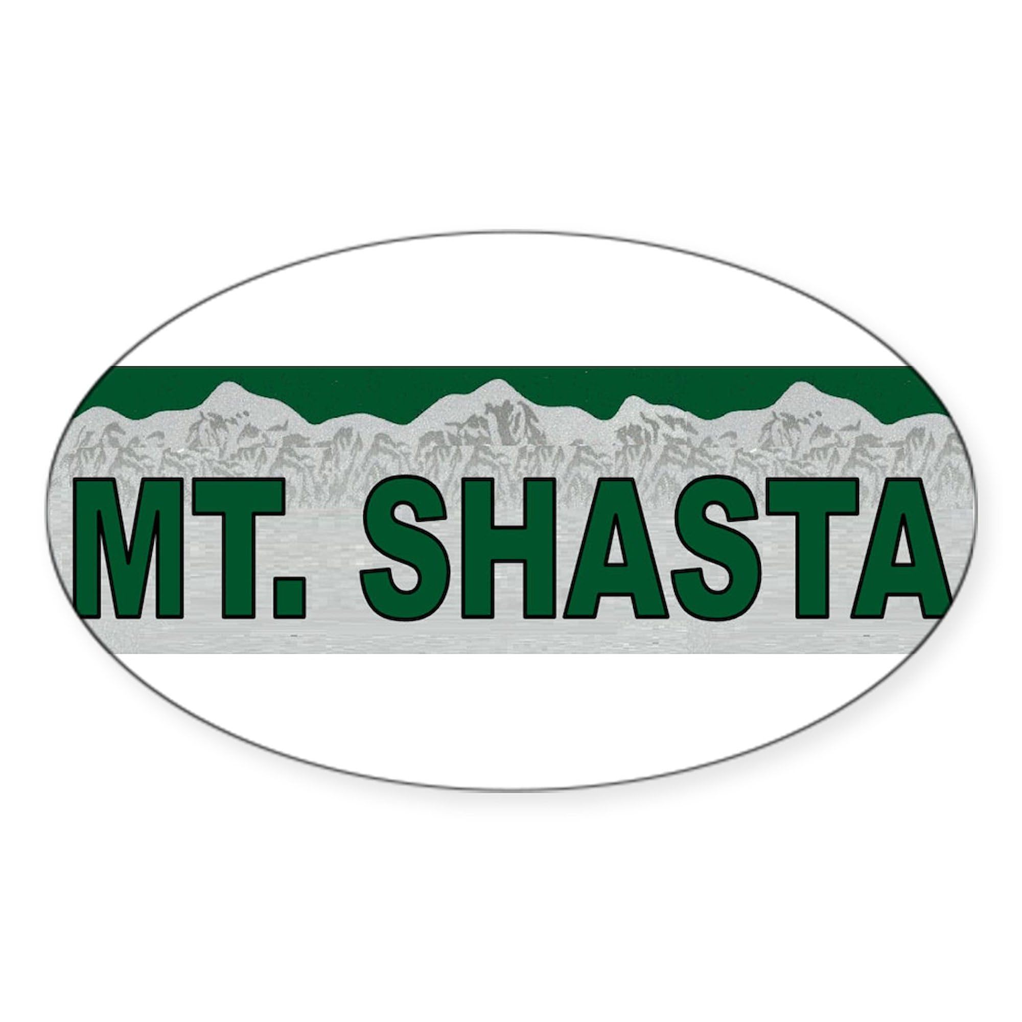 Mt. Shasta Oval Sticker - Waterproof Vinyl Car Bumper Decal for Cars, Trucks, Laptops & Windows - Perfect for Outdoor Enthusiasts & Nature Lovers