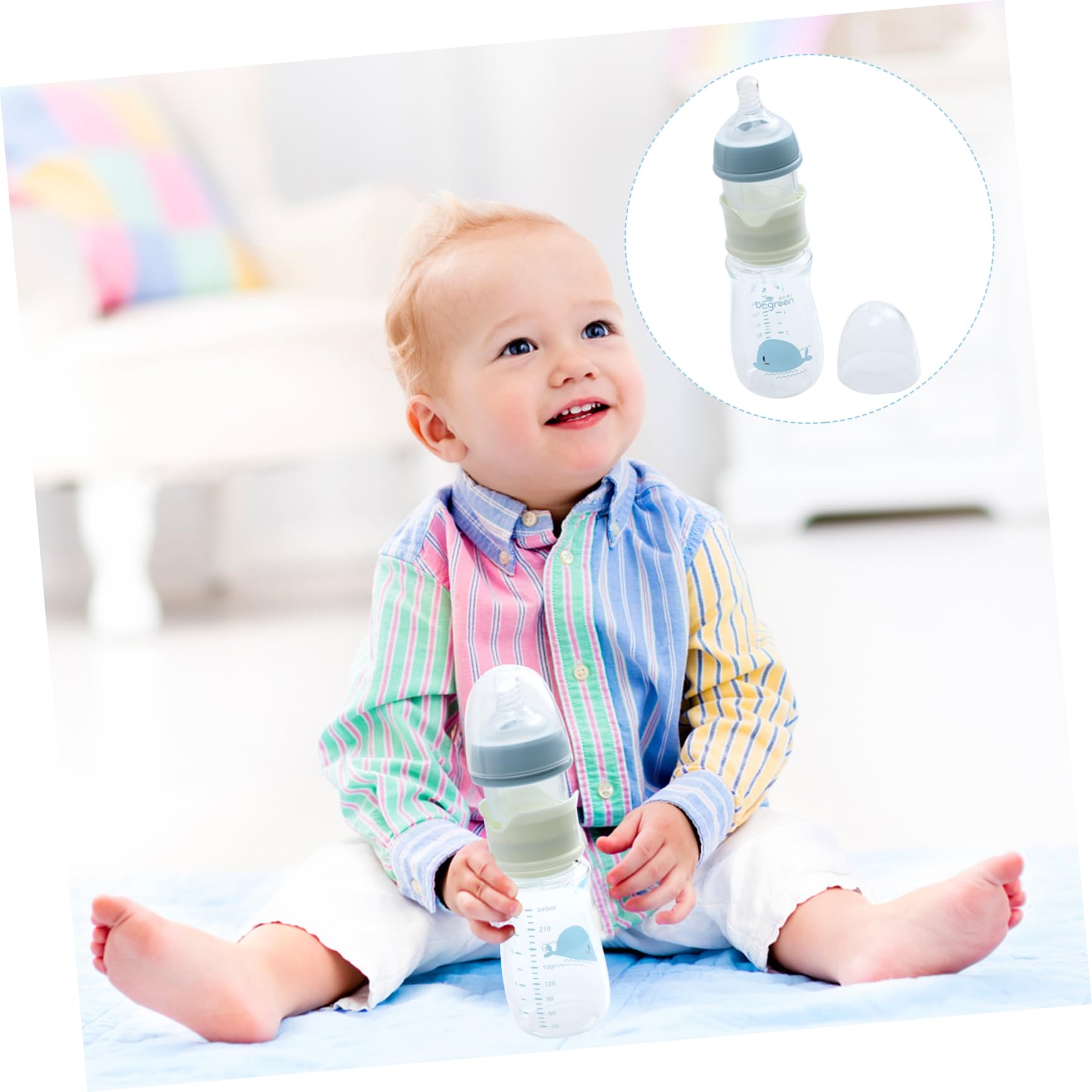 iBasenice 5-Pack Portable Baby Bottle Storage Organizer - Insulated Glass Milk Bottle Holder for Travel, Daycare & On-the-Go Feeding (Perfect for Breastmilk, Formula & Baby Food Storage)