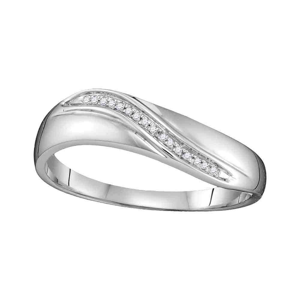 His & Hers Sterling Silver Round Diamond Solitaire Matching Wedding Band Set - 1/5 Cttw - Perfect for Bridal, Anniversary & Engagement Gifts