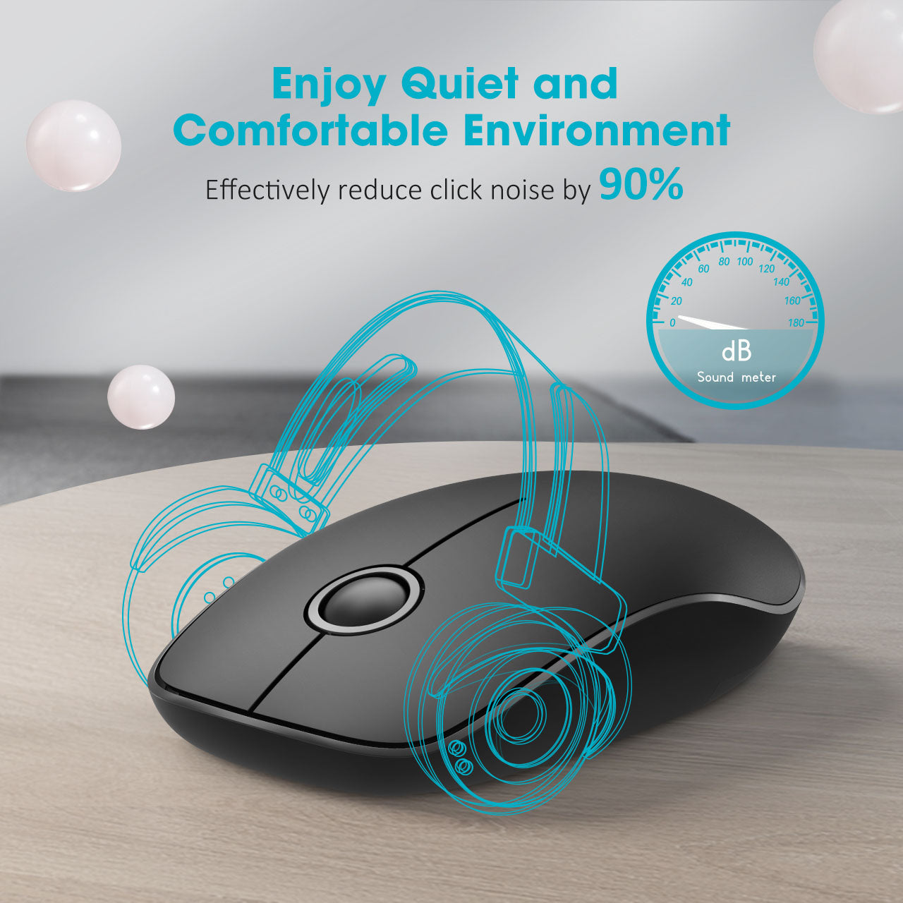 2.4G Slim Wireless Mouse with Nano Receiver - Ultra-Thin Ergonomic Design for Laptop, PC, Mac - Portable for Travel, Office & Home Use