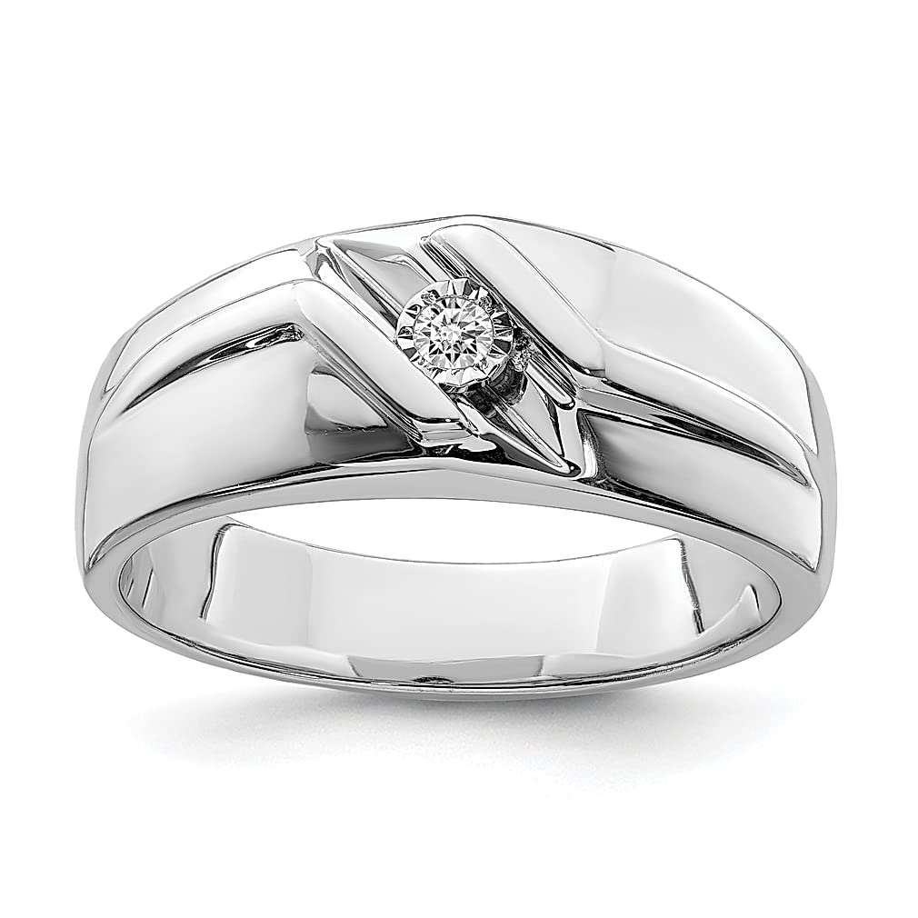 925 Sterling Silver Diamond Men's Ring - Elegant Jewelry Gift for Dad, Husband, Boyfriend - Perfect for Anniversaries, Birthdays & Special Occasions