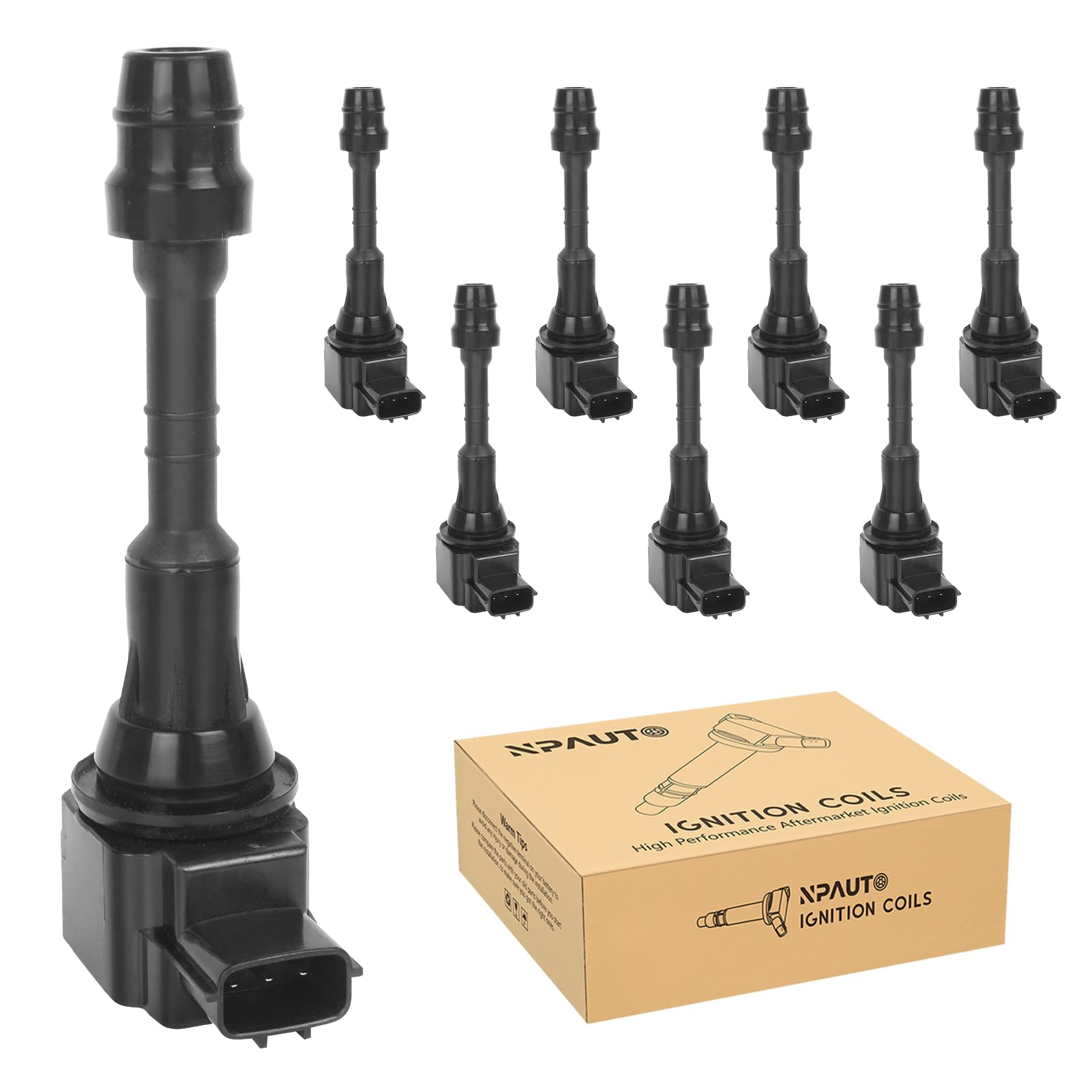 High Performance Ignition Coil Pack Set of 8 - Compatible with 2004-2007 Nissan Titan 5.6L V8, 2005-2006 Nissan Armada & Infiniti QX56 (OE# 22448-7S015, C1483, UF510) - Perfect for Engine Tune-Ups and Performance Upgrades