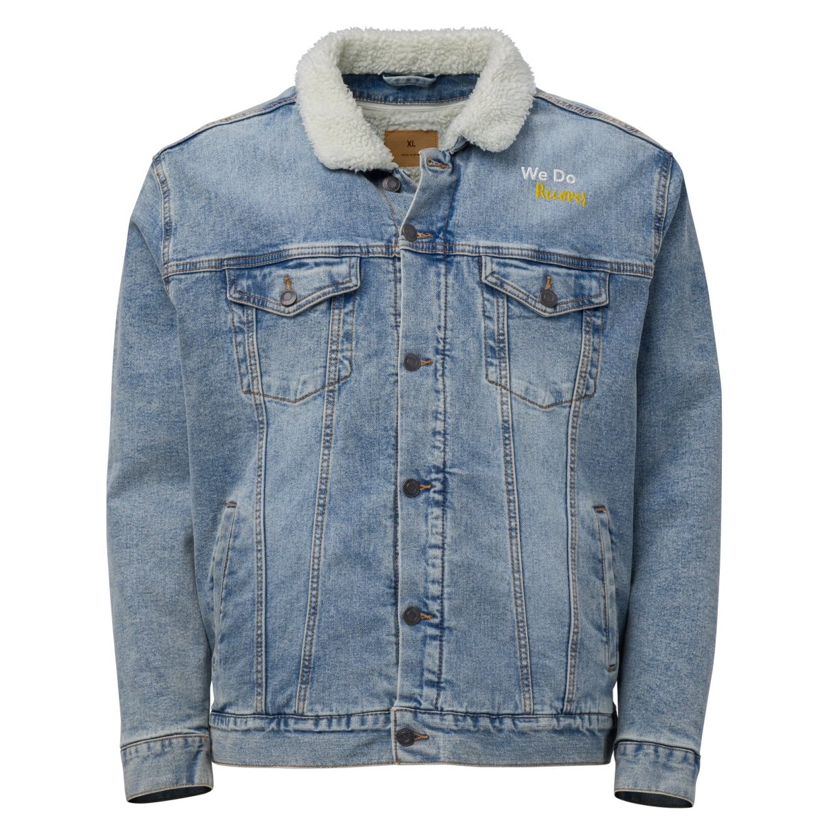 We Do Recover Denim Sherpa Jacket - Warm & Empowering Symbol of Hope & Resilience - Perfect for Winter Outfits & Recovery Support