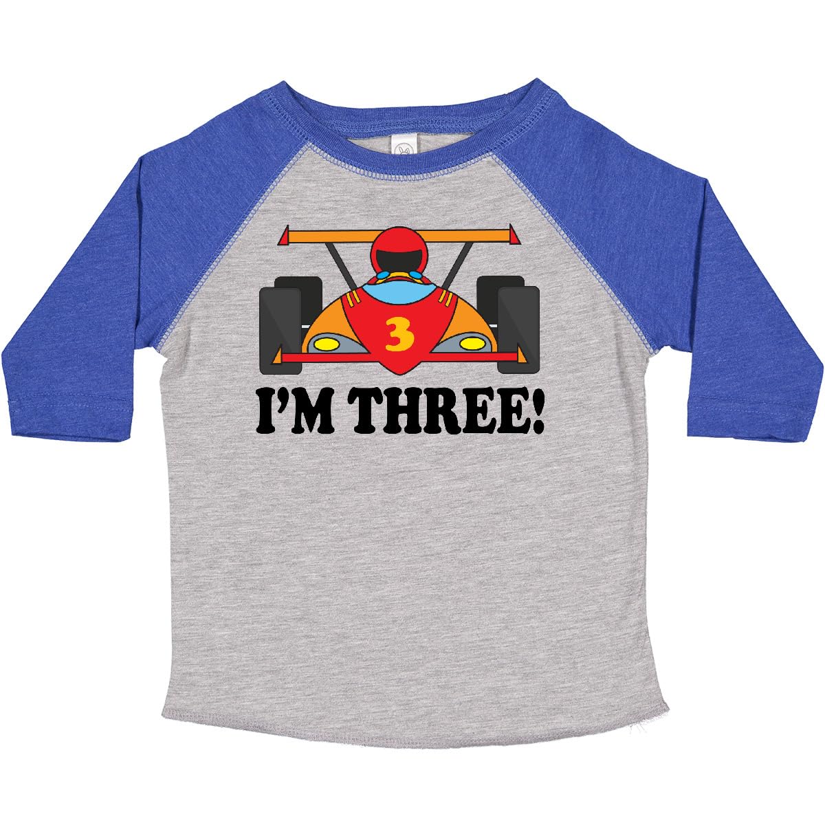 Inktastic Race Car 3rd Birthday Toddler T-Shirt - Fun Toddler Apparel for Boys & Girls - Perfect for Birthday Parties, Car Themed Events & Playdates