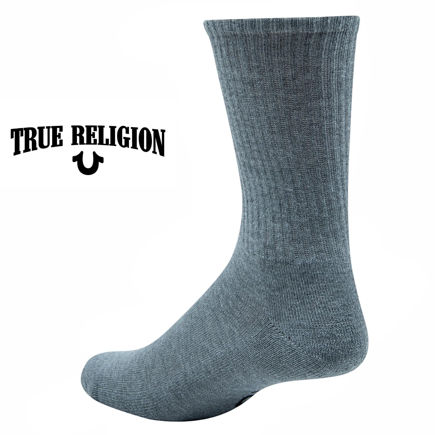 True Religion Men's Crew Socks 8 Pairs - Premium Athletic Socks for Men (Size 8-12) - Comfortable Workout & Casual Wear Socks