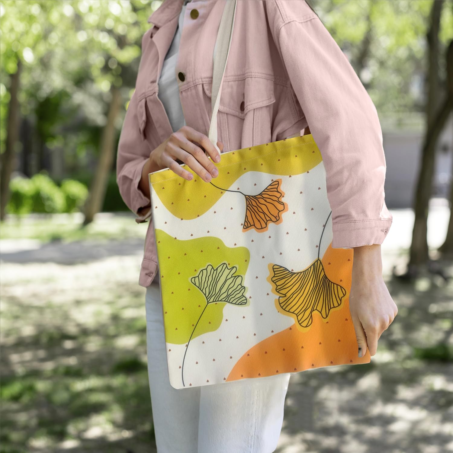 SHAVIKA Women's Canvas Tote Bag with Zipper - Stylish Polyester Shoulder Bag for College, Work, Travel & Everyday Use | Perfect as Laptop Bag, Shopping Tote & Beach Accessory
