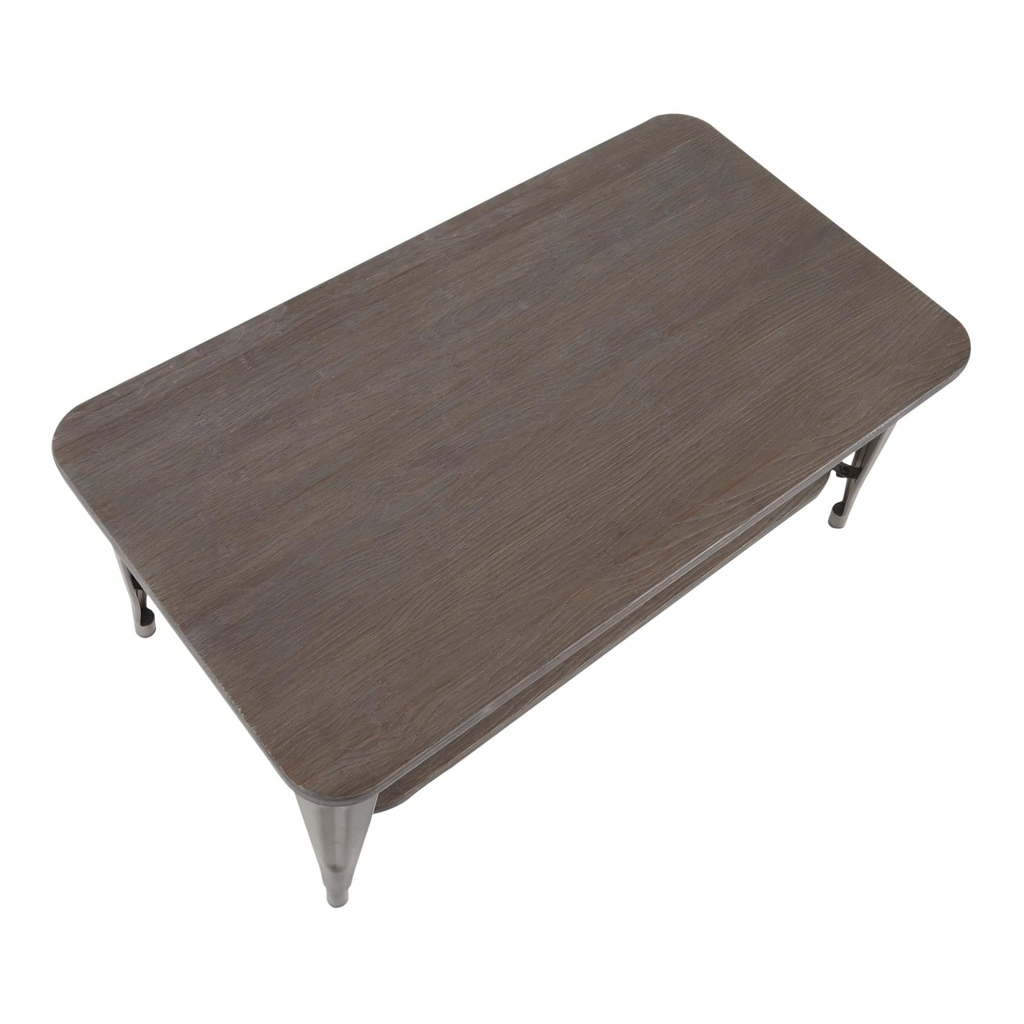 LumiSource Oregon Coffee Table - Rustic Wooden Center Table for Living Room, Farmhouse Style Antique Small Coffee Table - Perfect for Cozy Living Spaces, Home Decor, and Family Gatherings