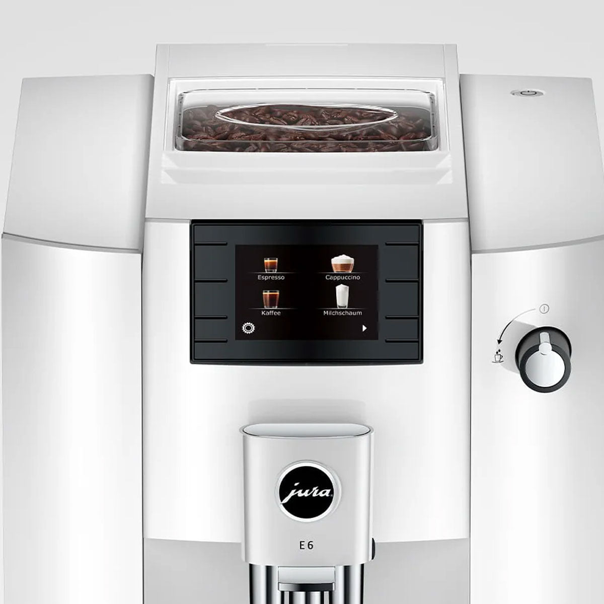 Jura E6 Automatic Espresso Machine - Premium Coffee Maker for Home & Office, Piano White (Model #15559) | Perfect for Espresso, Cappuccino & Latte Lovers