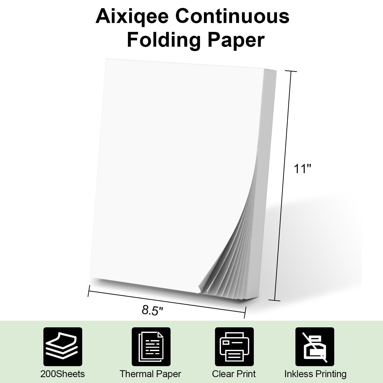 8.5 x 11 Inch Thermal Printer Paper (200 Sheets) - Compatible with A80/A81 Portable Thermal Printers | Automatic Folded Printing Paper Feed | Ideal for Shipping Labels, Receipts & Barcode Printing