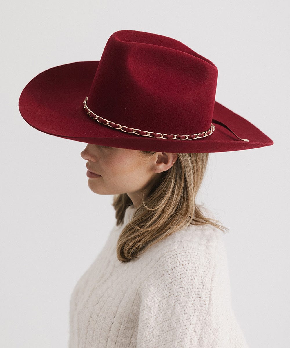 Limited Edition Lane Burgundy Cowboy Hat for Women & Men - Western Style Fashion Accessory for Rodeo, Country Music Festivals & Outdoor Adventures