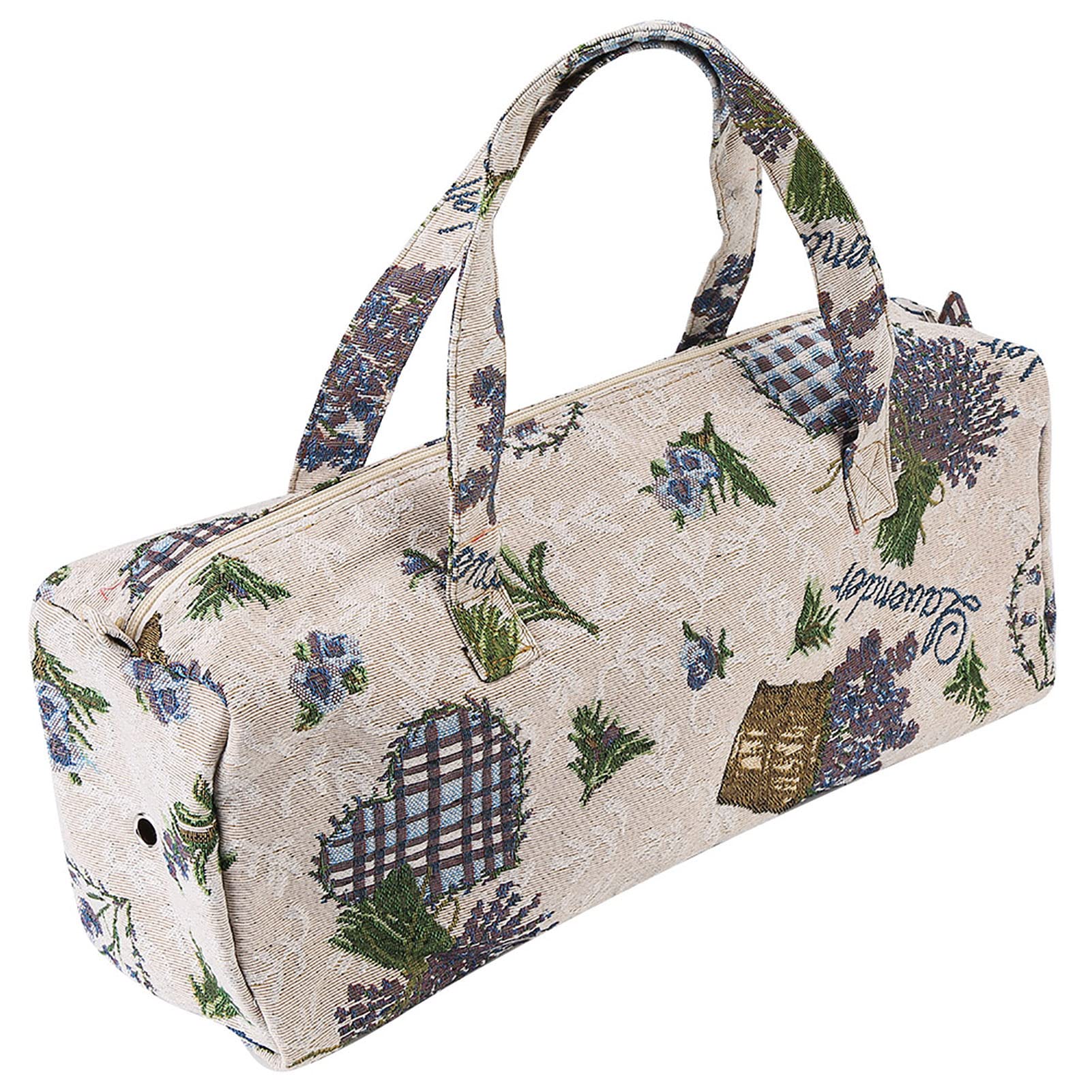 Large Knitting Storage Tote Bag for Yarn & Needles - 40 x 14 x 14cm Purple Floral Design - Perfect for Knitting Projects, Craft Organization & Yarn Storage at Home